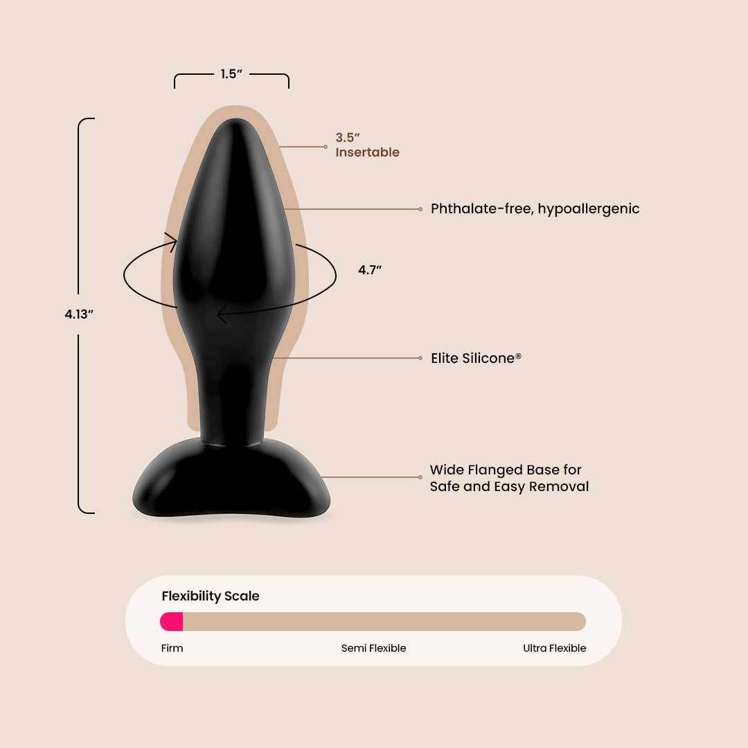 Anal Fantasy Small Silicone Butt Plug with Tapered Tip - Comfortable Beginner Anal Toy for Pleasure & Training | Perfect for Couples Play & Solo Exploration