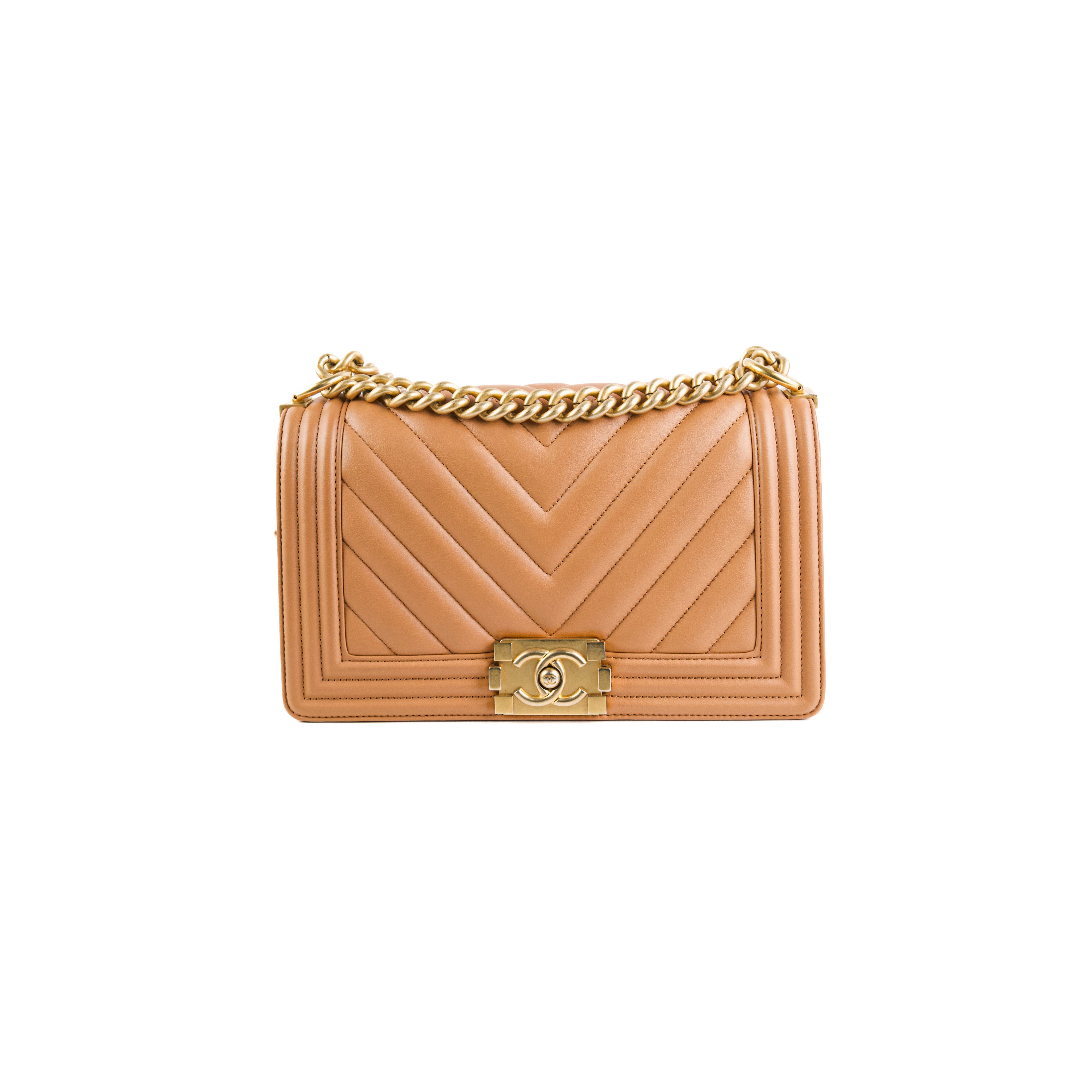 Chanel Old Medium Boy Bag in Caramel - Luxury Quilted Leather Crossbody Bag for Women | Perfect for Date Nights, Parties & Special Occasions