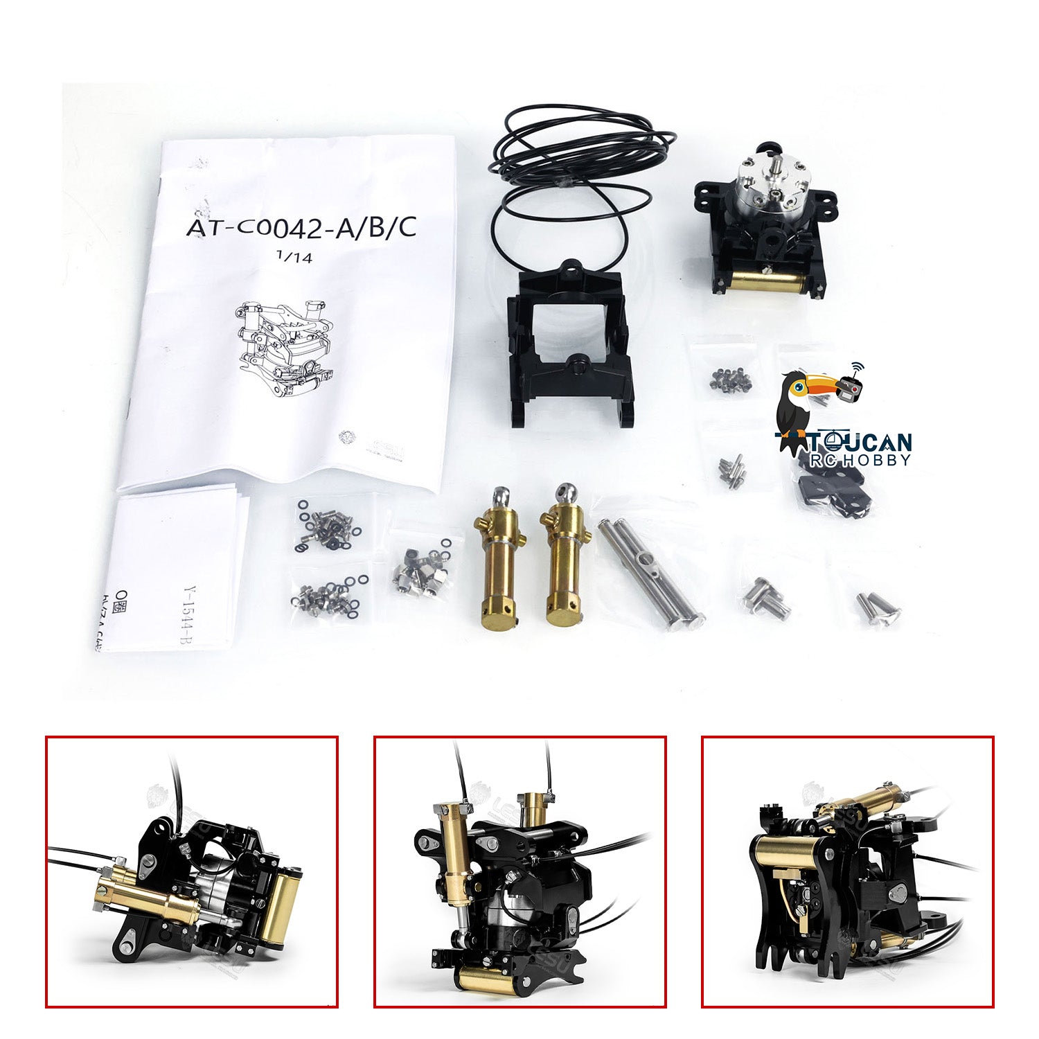 1/14 Scale Hydraulic Metal Hammer Quick Release Coupler for LESU RC Excavator B0001 374F - Unassembled DIY Parts - Perfect for RC Construction Model Building & Repair Scenes
