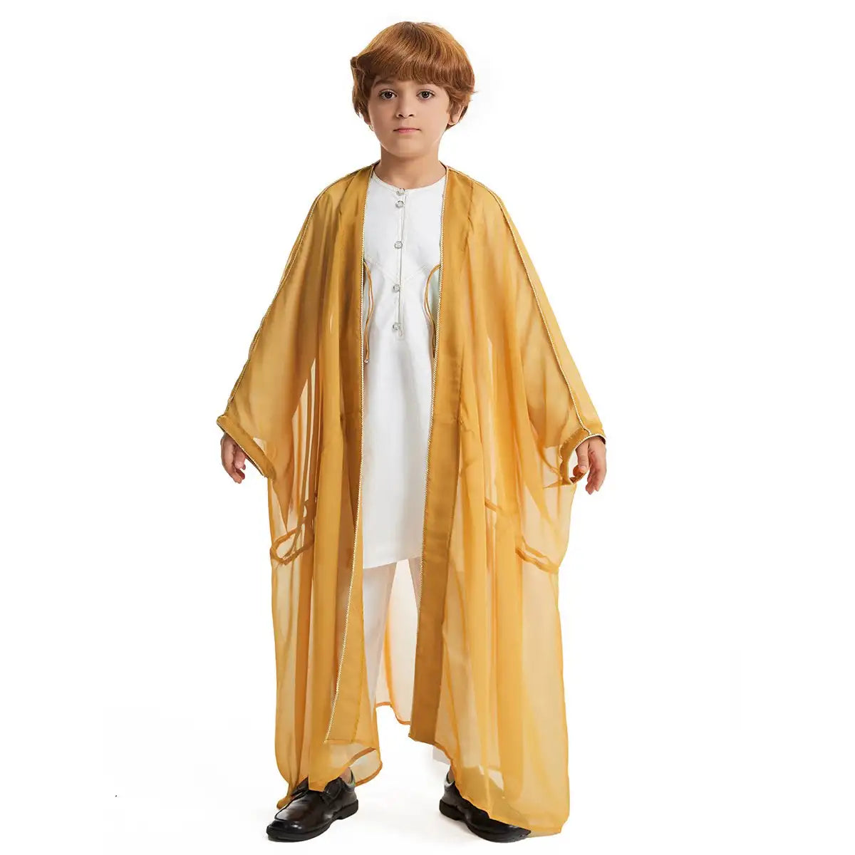 Authentic Middle Eastern Arab Boy Bisht - Traditional Embroidered Robe for Special Occasions | Perfect for Weddings, Eid Celebrations & Cultural Events