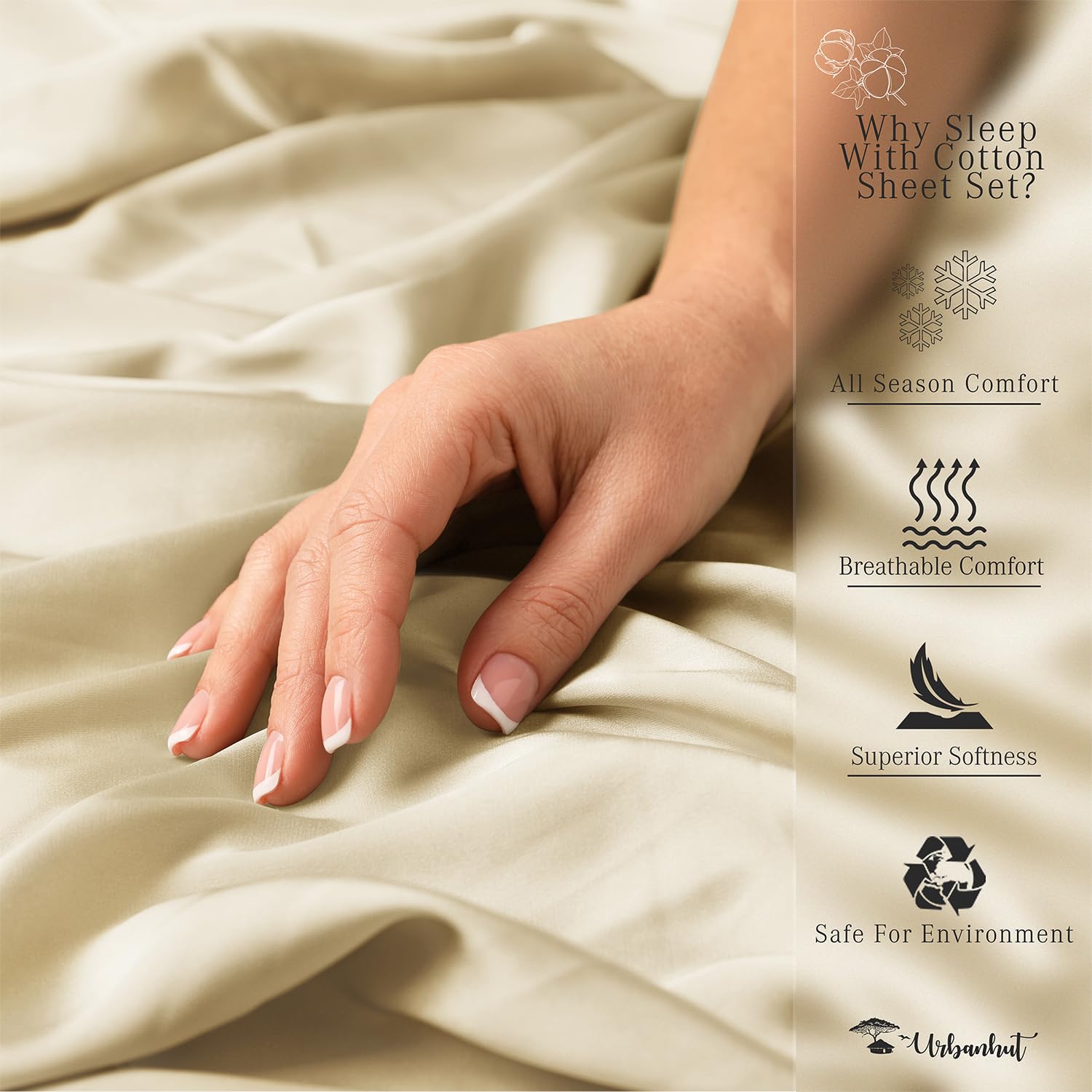 Premium 800 Thread Count Egyptian Cotton Sheets Set Full Size - Ultra Soft & Breathable Long Staple Cotton - 4 Piece Luxury Sateen Bedding Set Fits 16