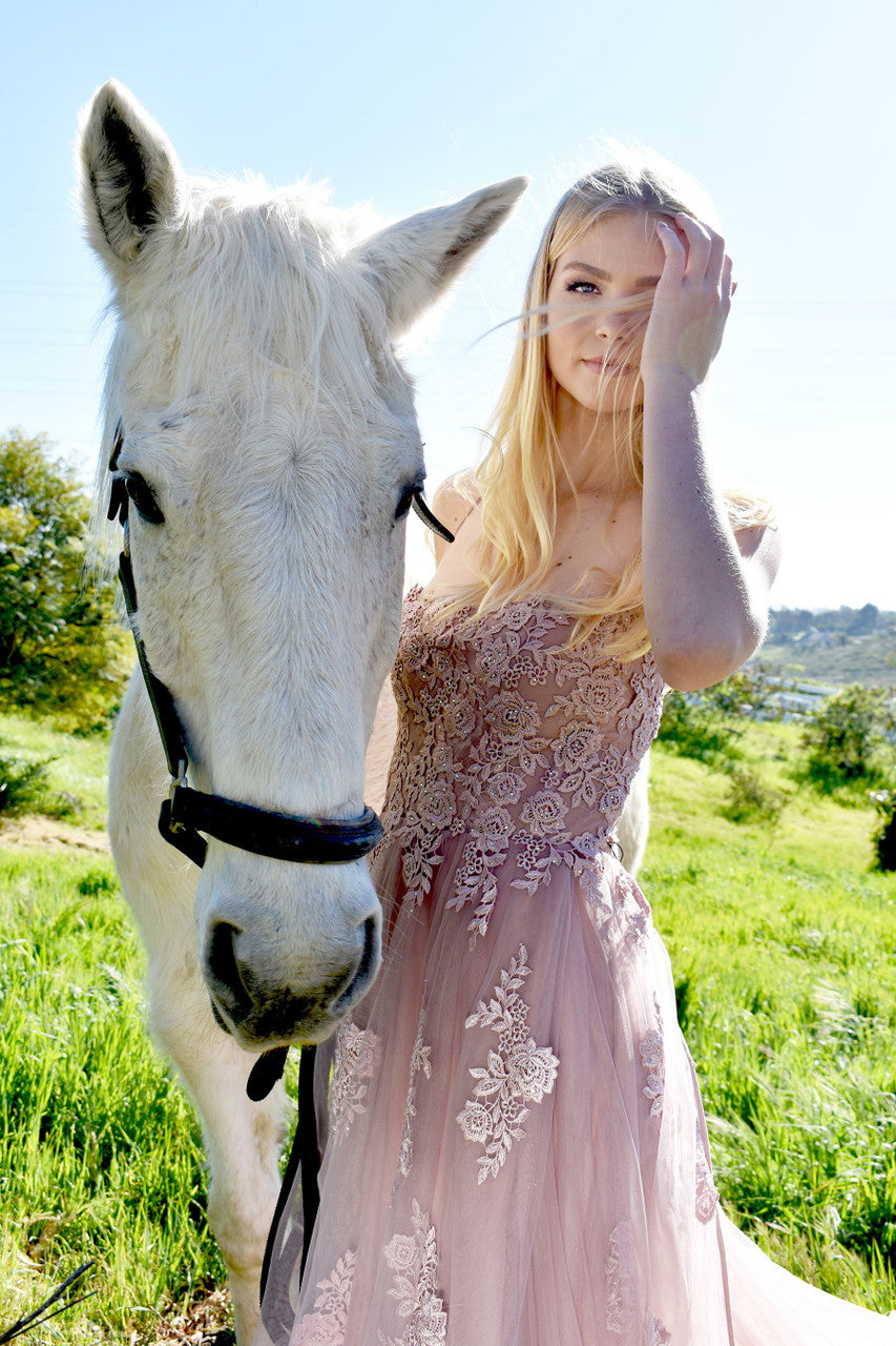 Elegant Alisha Gown in Mauve - Perfect for Weddings, Parties & Special Occasions