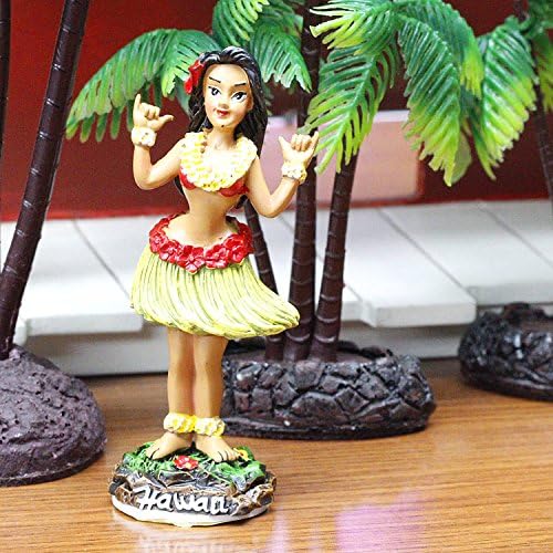 Mini Shaka Hula Girl Car Dashboard Doll - Hawaiian Decor for Cars