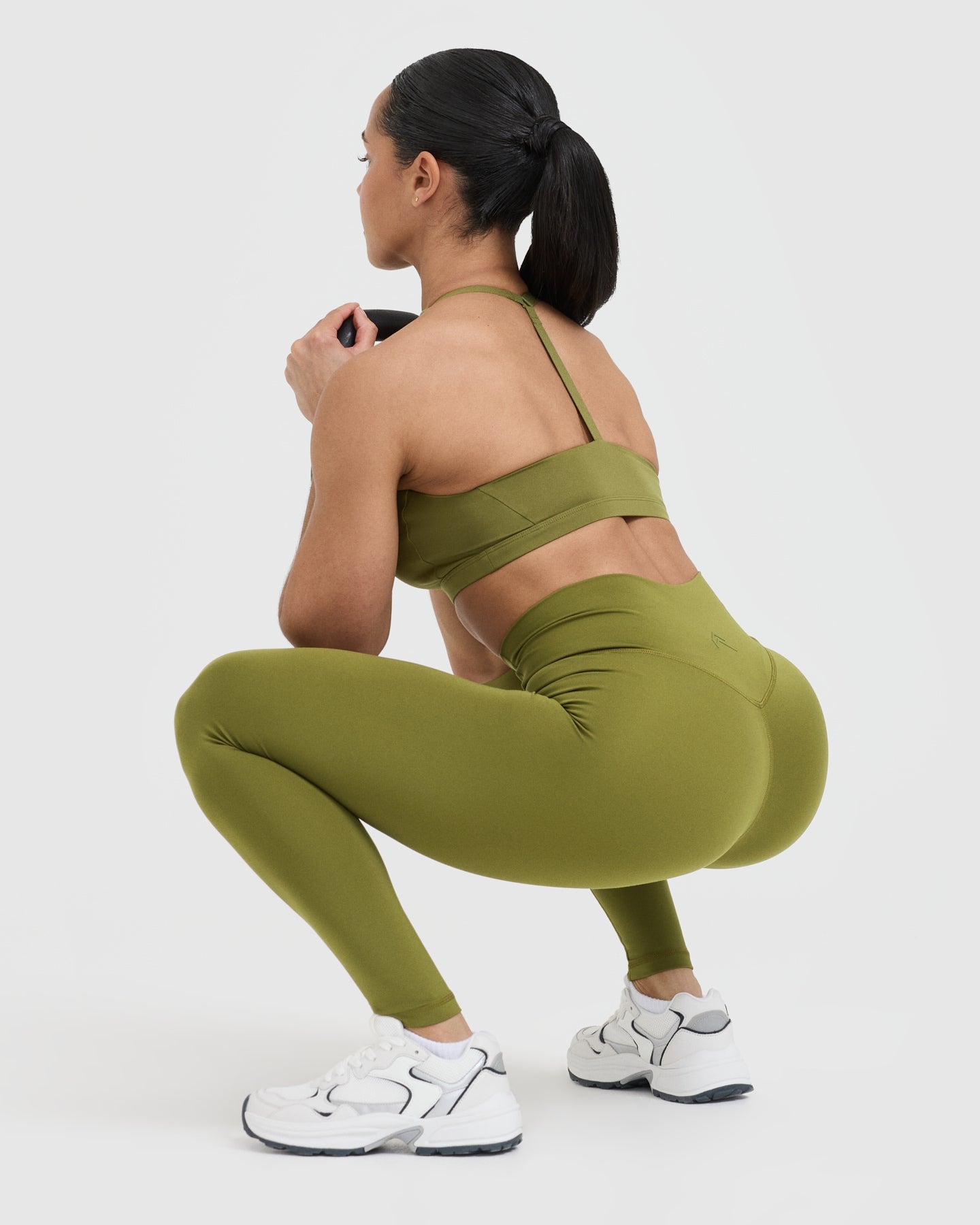 Timeless Square Neck Sports Bra for Women - Olive Green Workout Top for Yoga, Running & Gym | High Support & Comfort