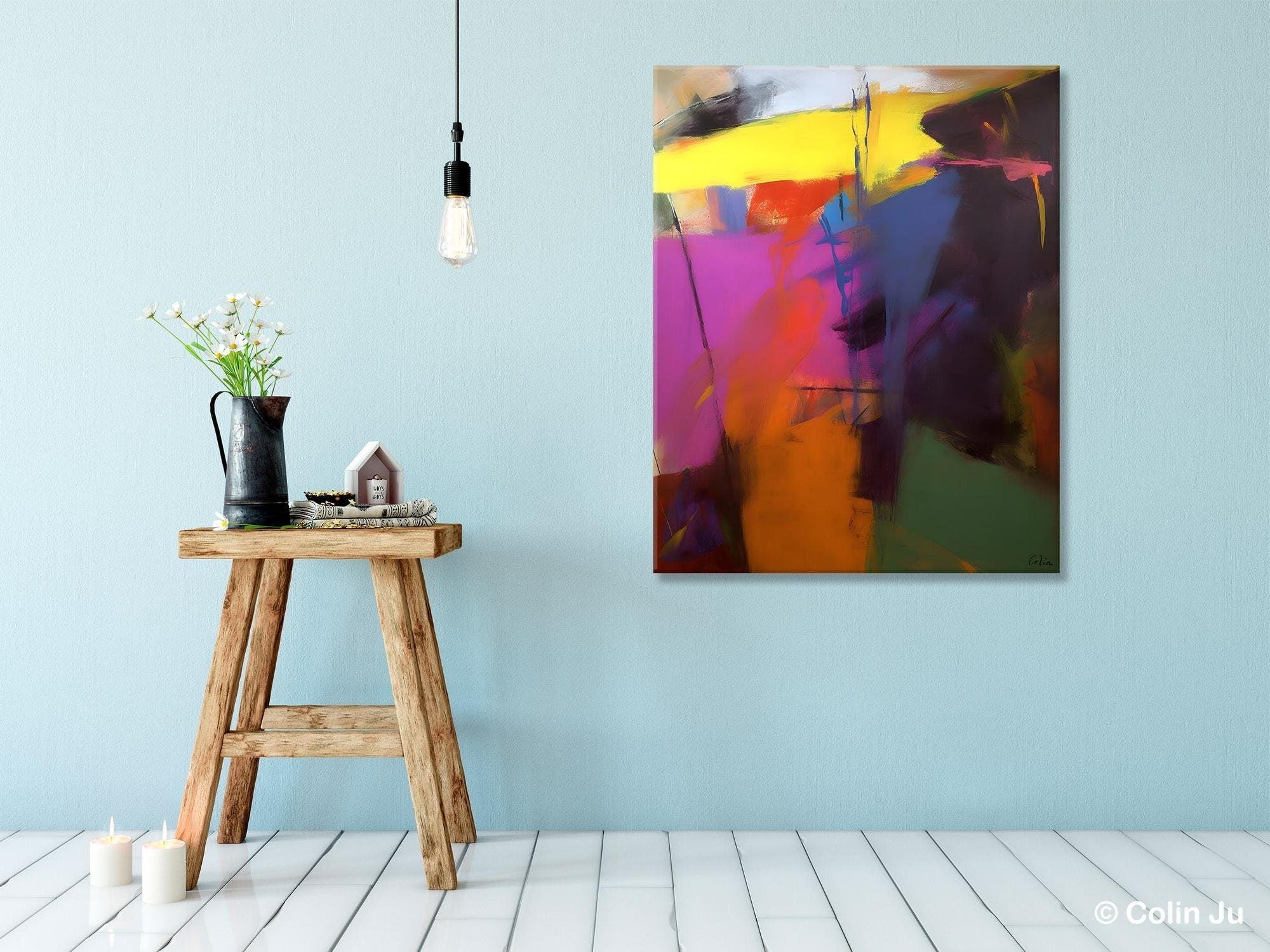 Extra Large Abstract Wall Art for Dining Room - Original Contemporary Acrylic Painting on Canvas - Perfect for Home Decor, Office & Living Room Wall Decor