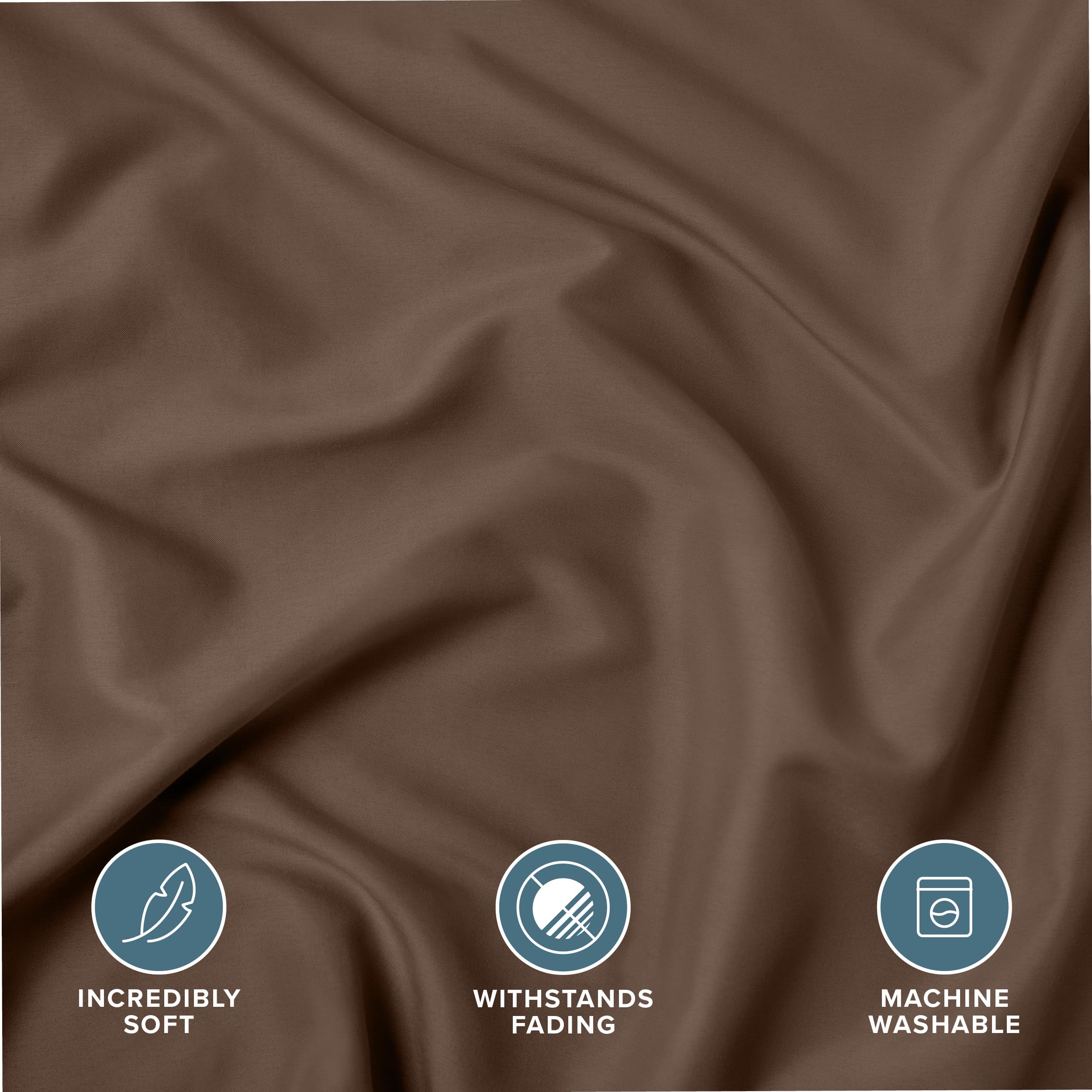 Bare Home Standard Pillow Sham Covers - Set of 2 - Premium 1800 Ultra-Soft Microfiber - Double Brushed - Bed Pillow Shams for Queen/King Size (Pillows Not Included) - Cocoa - Perfect for Bedroom Decor, Guest Room & Luxury Hotel Style