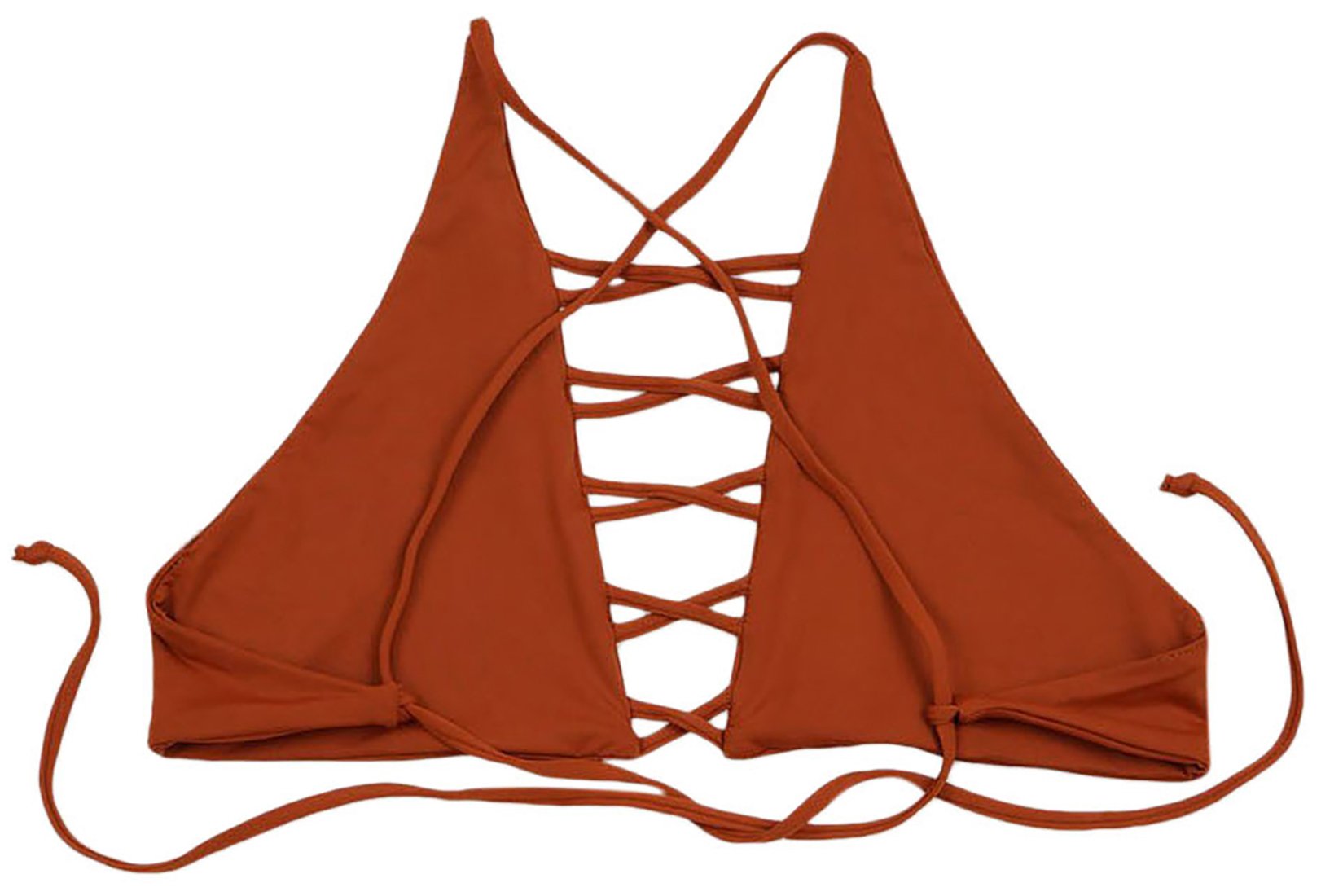 ToBeInStyle Women's Seamless Halter Cross Bikini Top - Sexy Push Up Swimwear for Beach, Pool & Summer Vacations