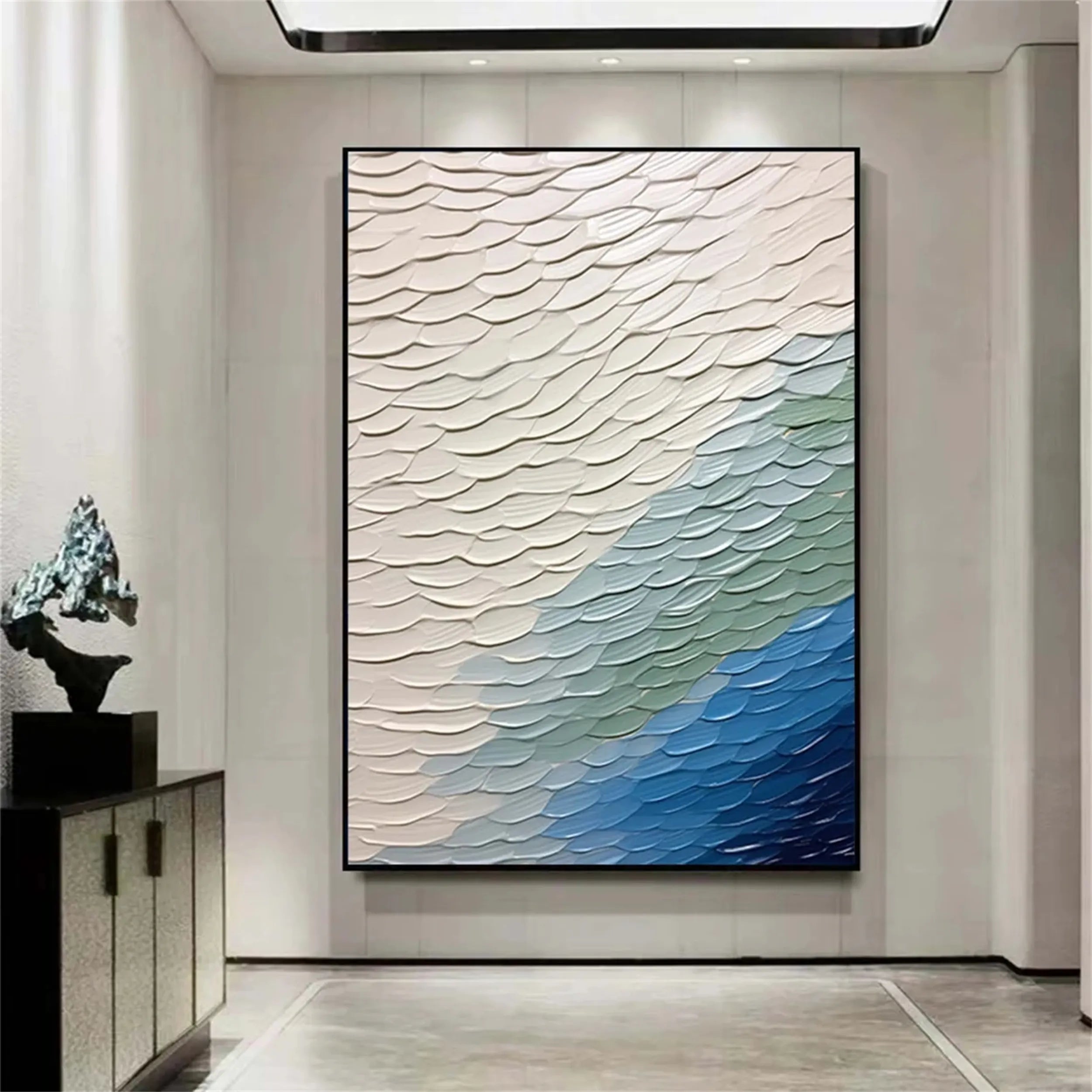 Ocean and Sky Painting #OS 119 - Handmade Seascape Wall Art for Home & Office Decor | Perfect for Living Room, Bedroom, or Beach House