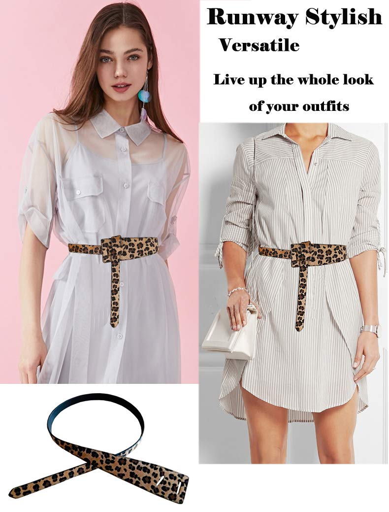 ALAIX Genuine Leather Women's Belt - Stylish Dress Belt for Jeans, Jumpsuits & Coats - Adjustable Knot Design Waist Cincher | Perfect for Office, Date Night & Casual Outfits