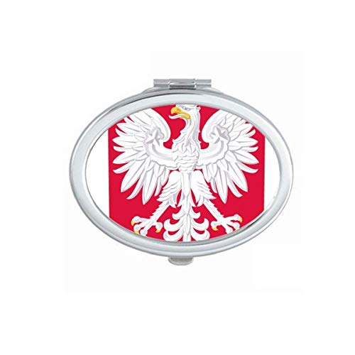 DIYthinker Poland Europe National Emblem Mirror - Portable Folding Double-Sided Makeup Mirror with Stand for Travel, Home & Vanity Use