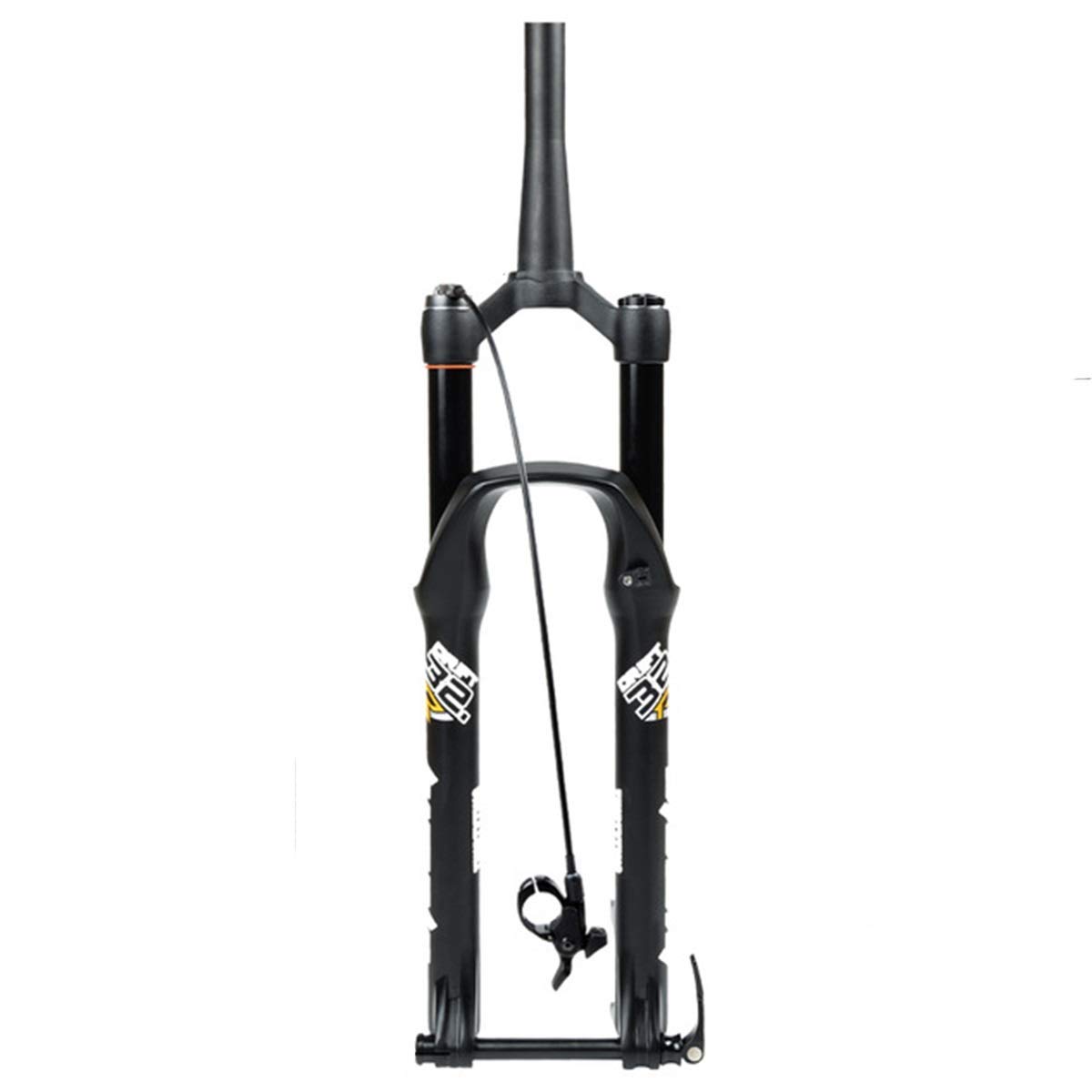 MTB Bike Suspension Fork - 26/27.5/29 Inch Wheels - 130mm Travel - Air Rebound Adjustment - Thru Axle 100/15mm - Tapered/Straight Tube - Stroke Lock HL/RL - Perfect for Trail Riding & Mountain Biking