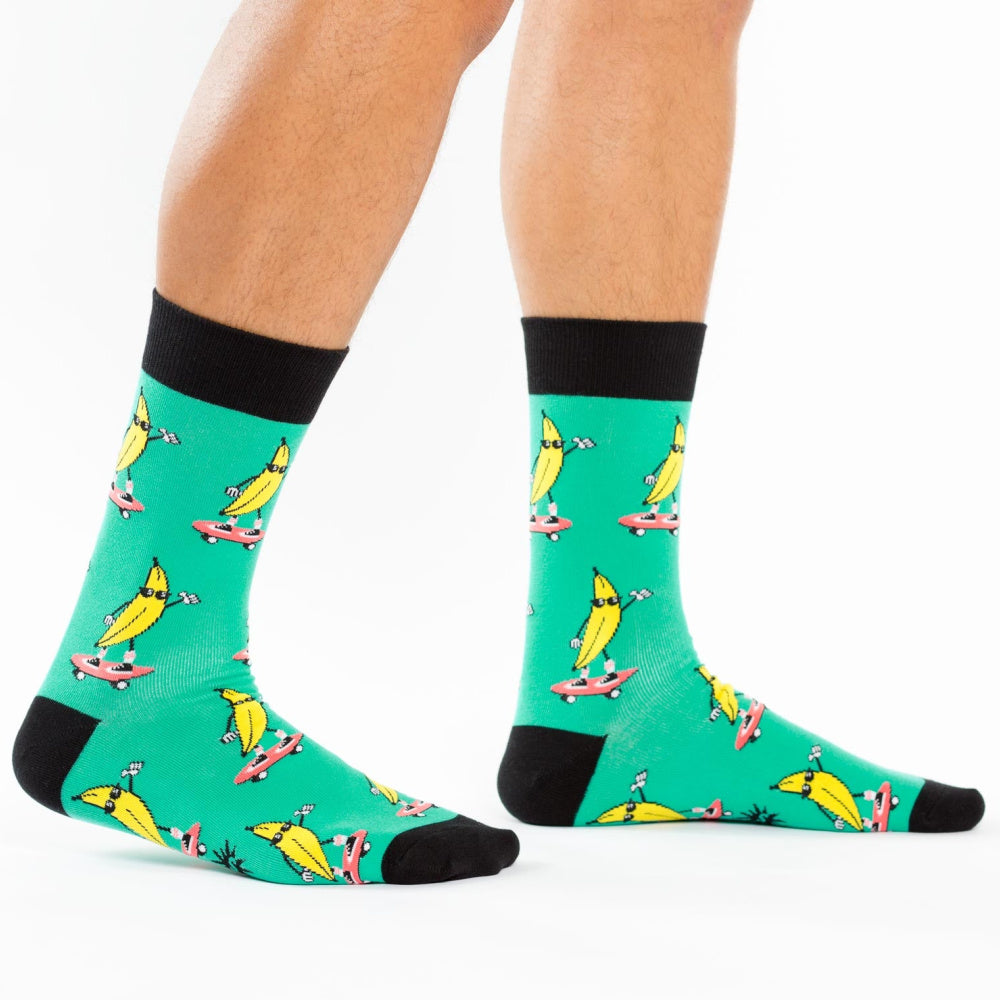 Peeling Out Crew Socks for Men - Fun & Comfortable Novelty Socks - Perfect for Casual Wear, Gifts & Everyday Use