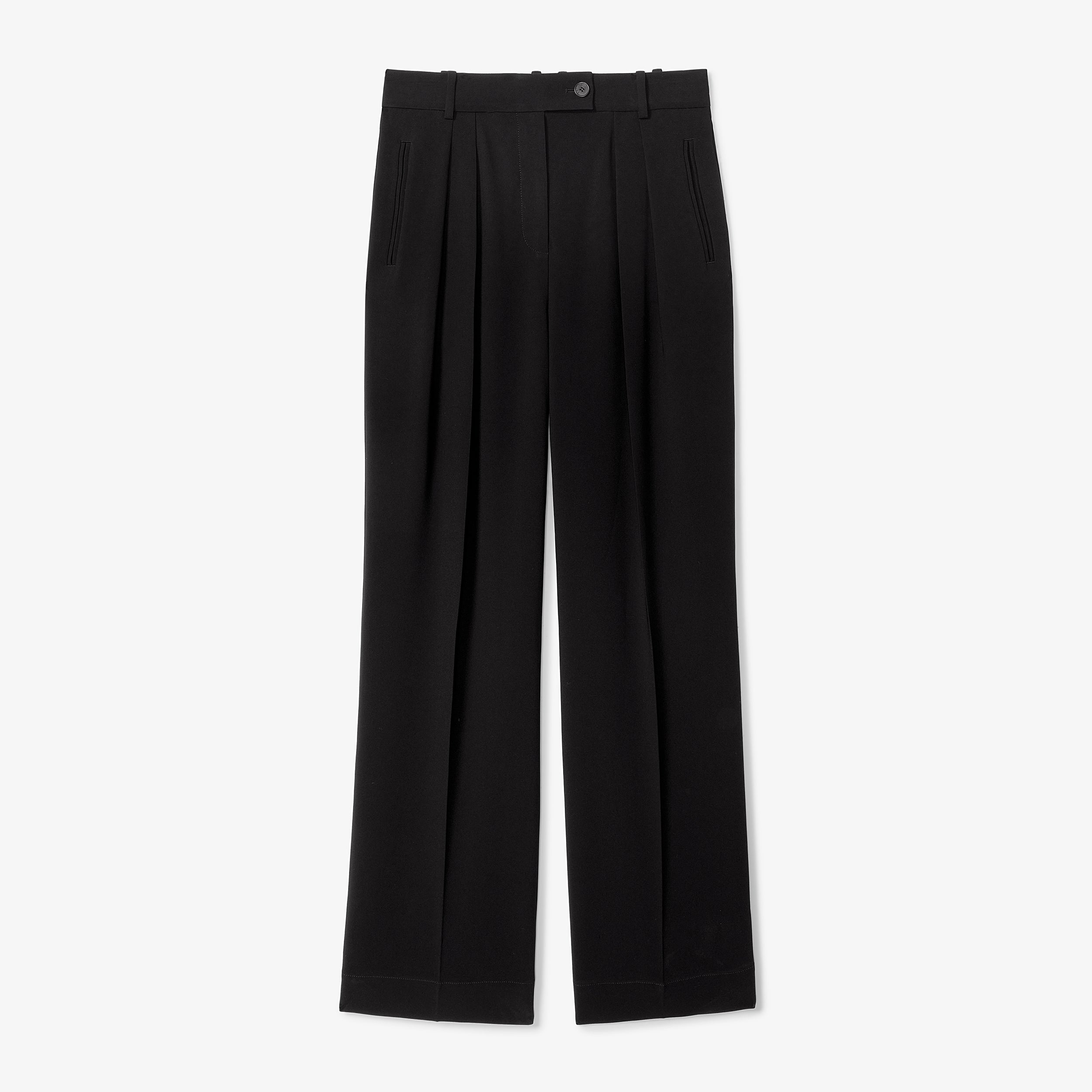 Bia Pleated Trousers for Women - Everyday Crease Resistant Black Dress Pants for Work & Office Wear