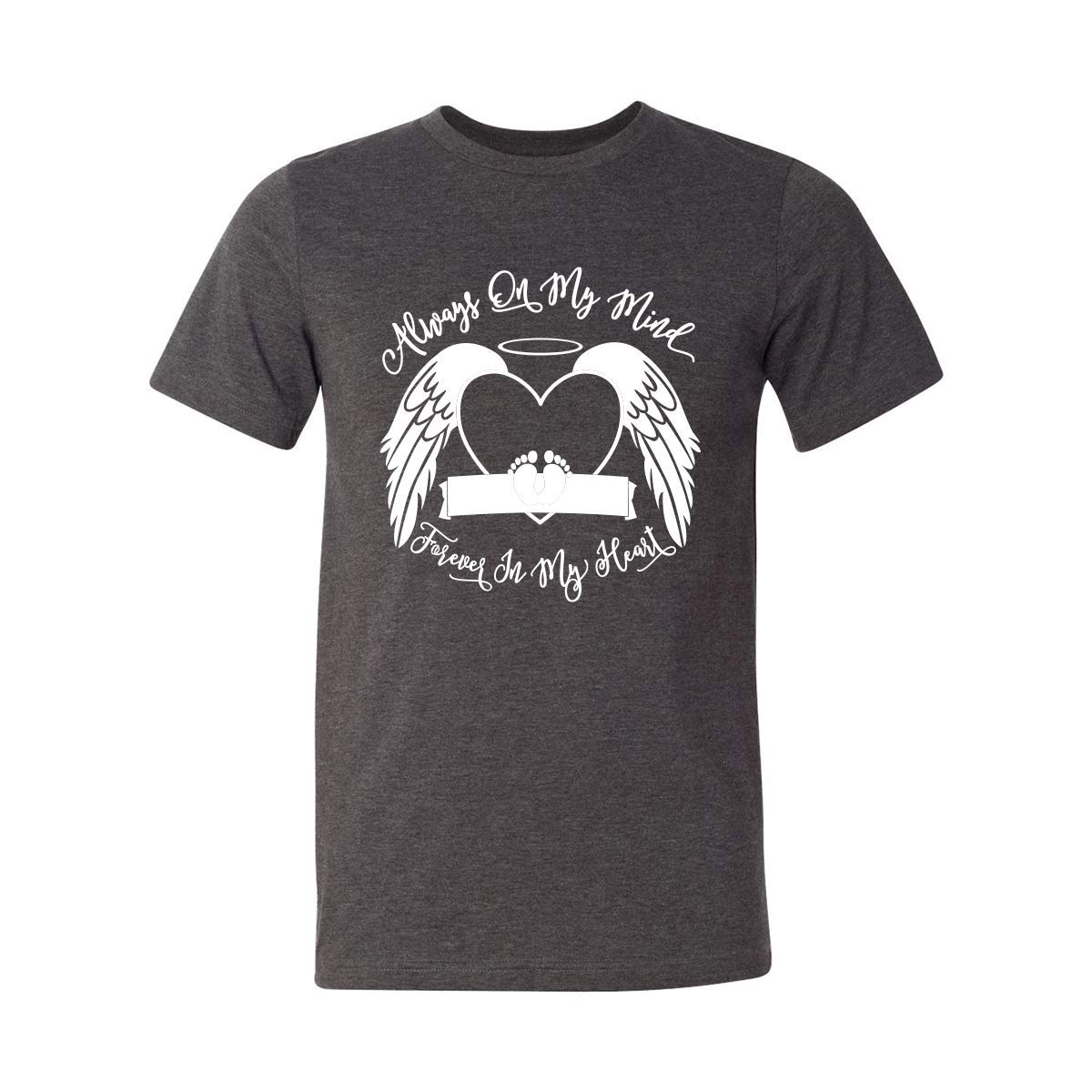 Personalized Memorial T-Shirt - Comfortable Bereavement Shirt for Loved Ones | RIP Remembrance Tee with 'Always On My Mind Forever In My Heart' Design | Perfect for Memorial Services, Funerals & Honoring Departed Souls