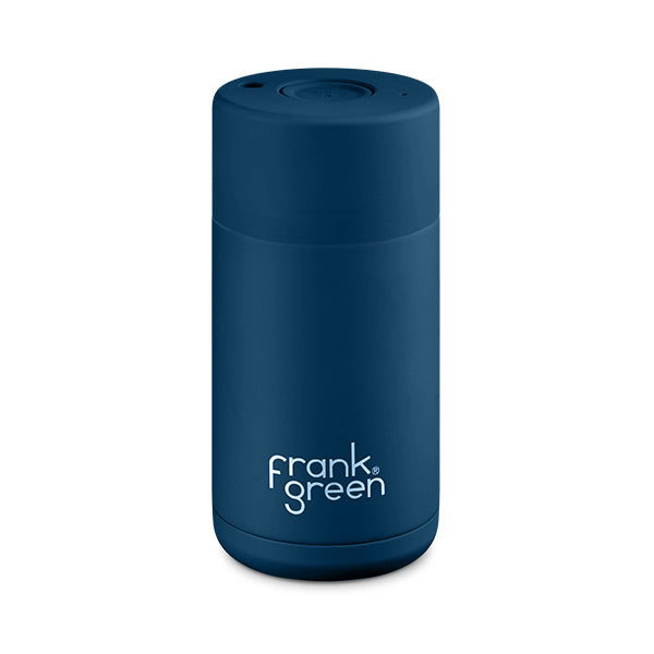 Frank Green Original Reusable Coffee Cup - 16oz Insulated Stainless Steel Travel Mug with Lid, Leak-Proof & Eco-Friendly (Perfect for Office, Commuting, Hiking & Outdoor Activities)