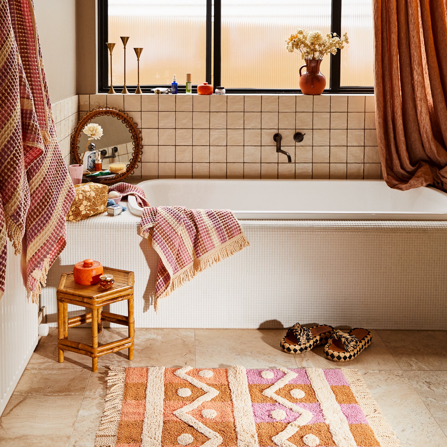 Kanti Waffle Towel Set - Super Soft & Absorbent Bath Towels for Spa, Gym & Home Use - Luxury Posy Design for Ultimate Comfort