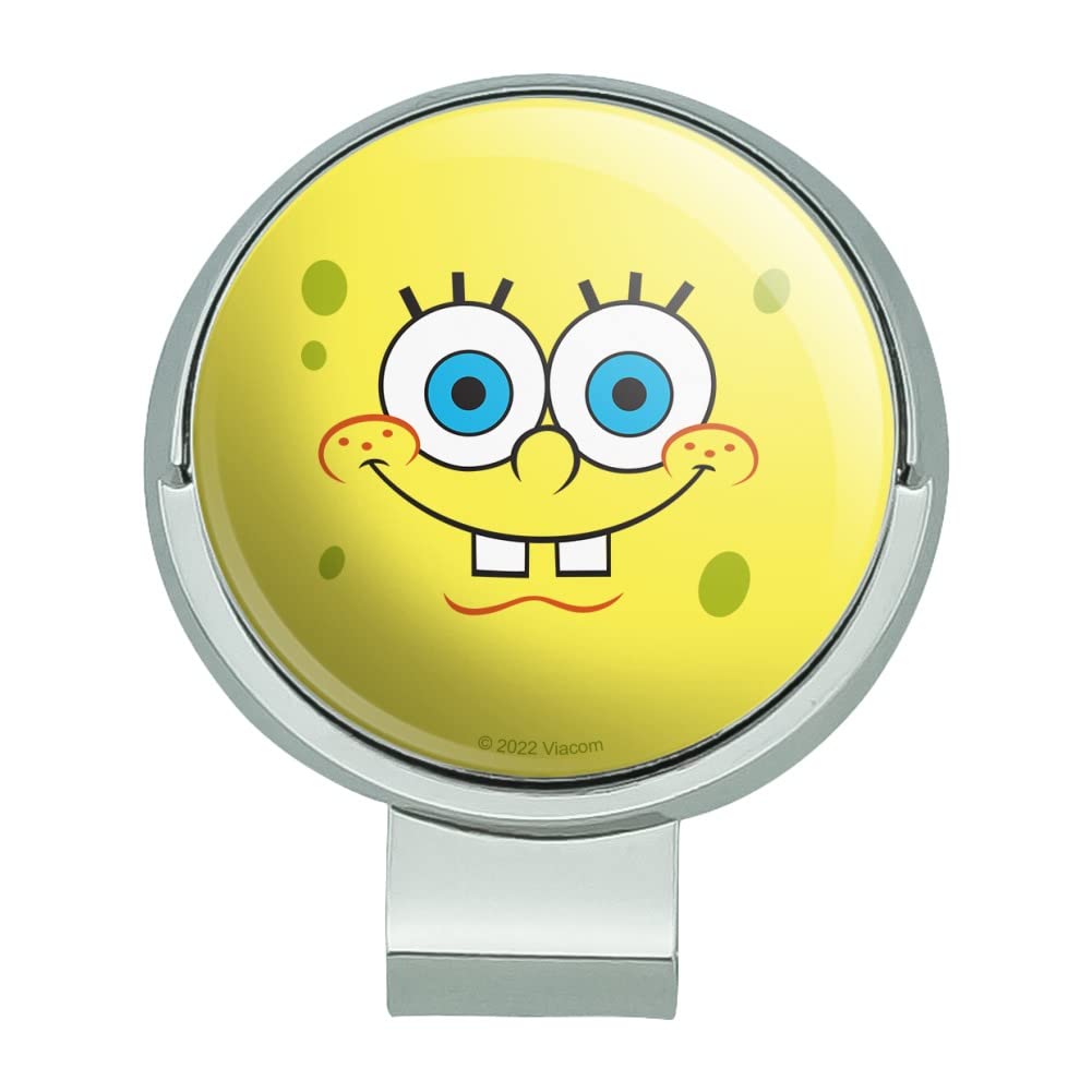 Spongebob Smiling Face Golf Hat Clip with Magnetic Ball Marker - Fun Cartoon Golf Accessories for Men & Women - Perfect for Golf Tournaments, Driving Range, and Casual Play