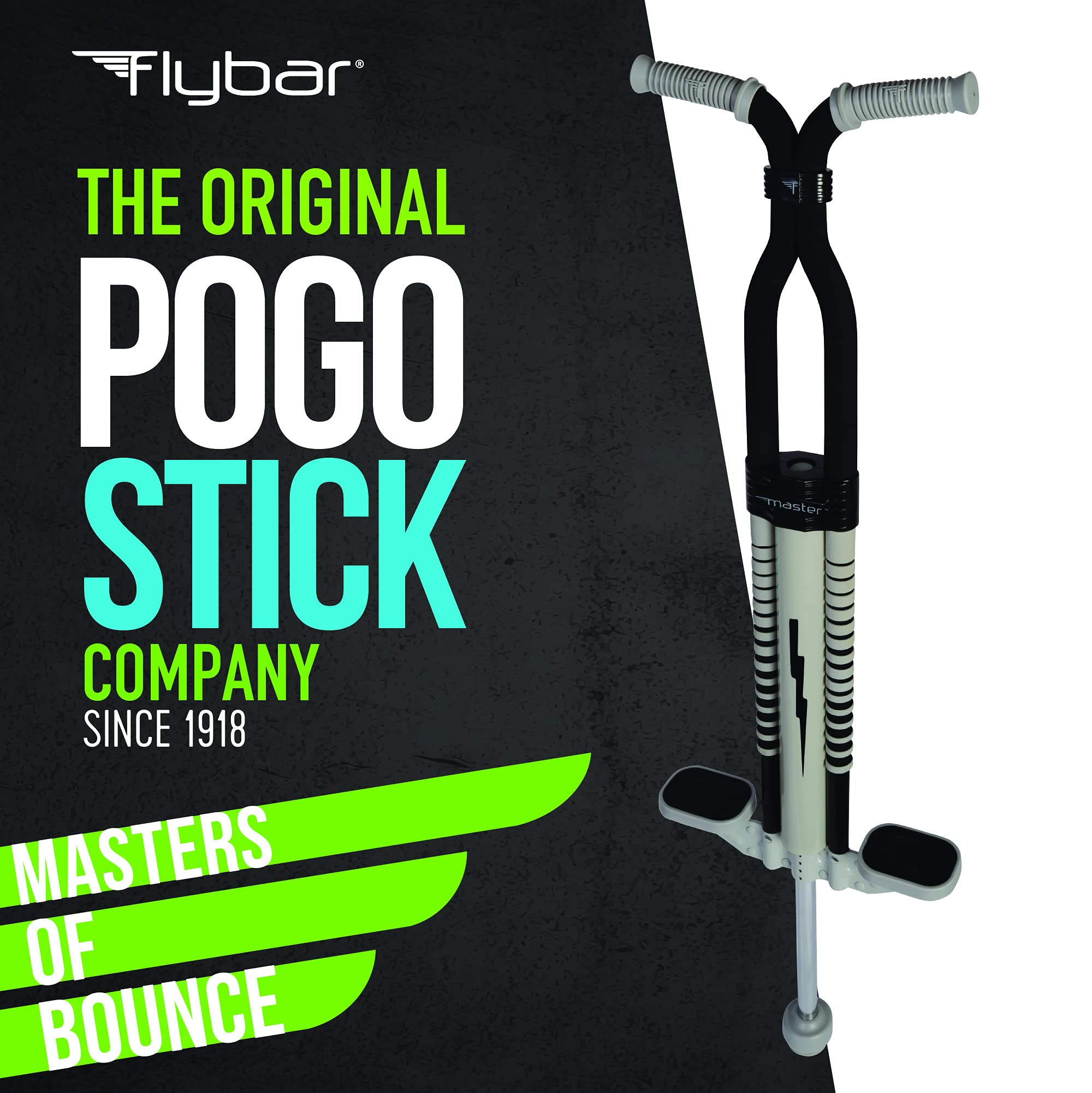 Flybar Master Pogo Stick for Kids & Teens - Outdoor Bouncing Toy for Ages 9+, Supports 80-160 lbs with Easy-Grip Handles & Anti-Slip Pegs - Perfect for Backyard Play, Birthday Gifts, and Active Outdoor Fun