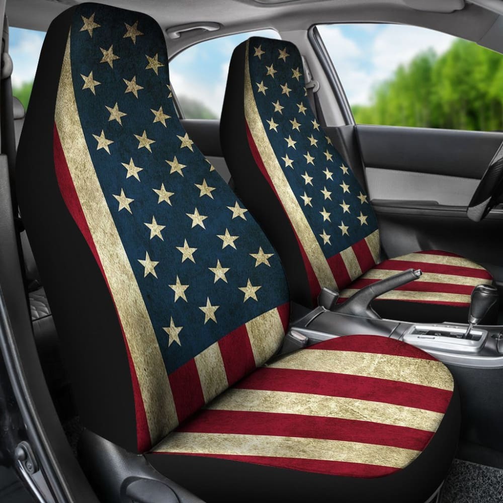 American Flag Car Seat Covers - Patriotic USA Design for Front & Back Seats - Durable Universal Fit for Cars, Trucks & SUVs - Perfect for 4th of July, Memorial Day & Veterans Day Celebrations