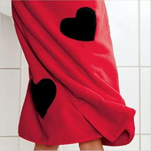 Jumping Beans Kids Hooded Bath Towel Wrap - Super Soft Absorbent Baby & Toddler Bathrobe with Fun Animal Ears (Red - Luvebug) for Post-Bath, Swimming & Beach Time