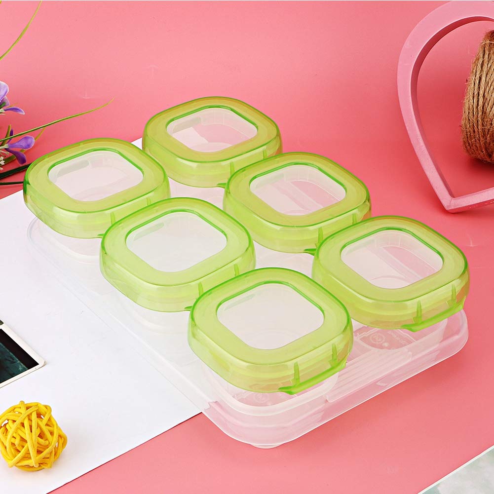 EXCLUZO 6-Piece Baby Food Storage Containers | Microwave & Dishwasher Safe | BPA-Free Snack Containers for Fridge, Kitchen & Home | Perfect for Baby Food Prep, Snack Storage & On-the-Go Feeding