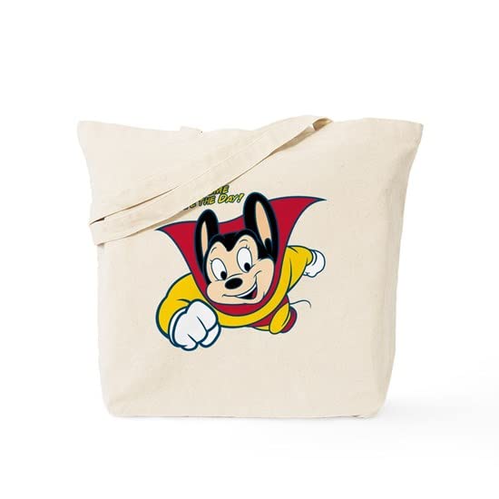 Officially Licensed Vintage Mighty Mouse Canvas Tote Bag - Eco-Friendly Reusable Shopping Bag for Groceries, Beach & Daily Use