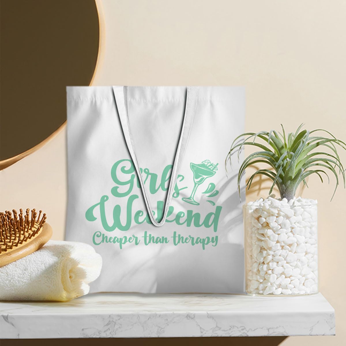 Stylish Canvas Tote Bag for Women - Perfect Gift for Girls Trip, Weekend Getaway & Beach Vacation - Durable & Fashionable Carryall for Travel, Shopping & Daily Use