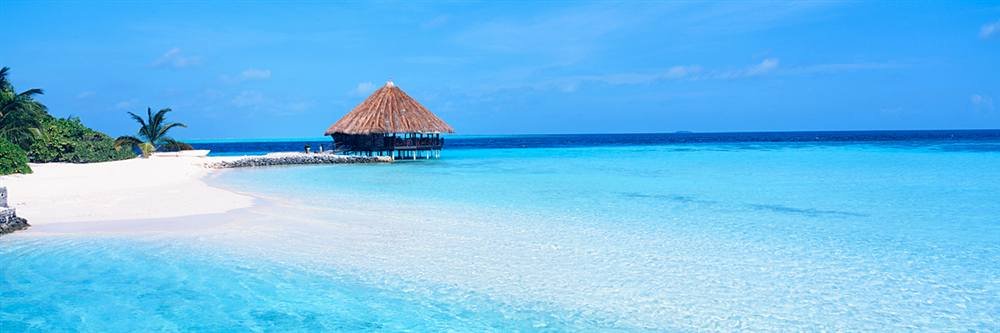 Peel & Stick Wall Mural - Maldives Beach Scene Wallpaper (84