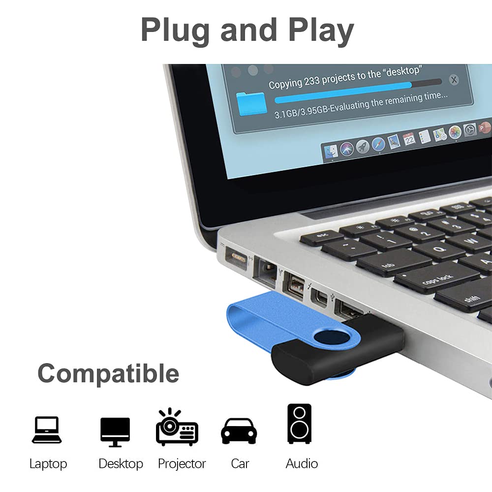 ABLAZE 4GB USB 2.0 Flash Drives 20-Pack with Lanyards - Bulk Storage for Office & School