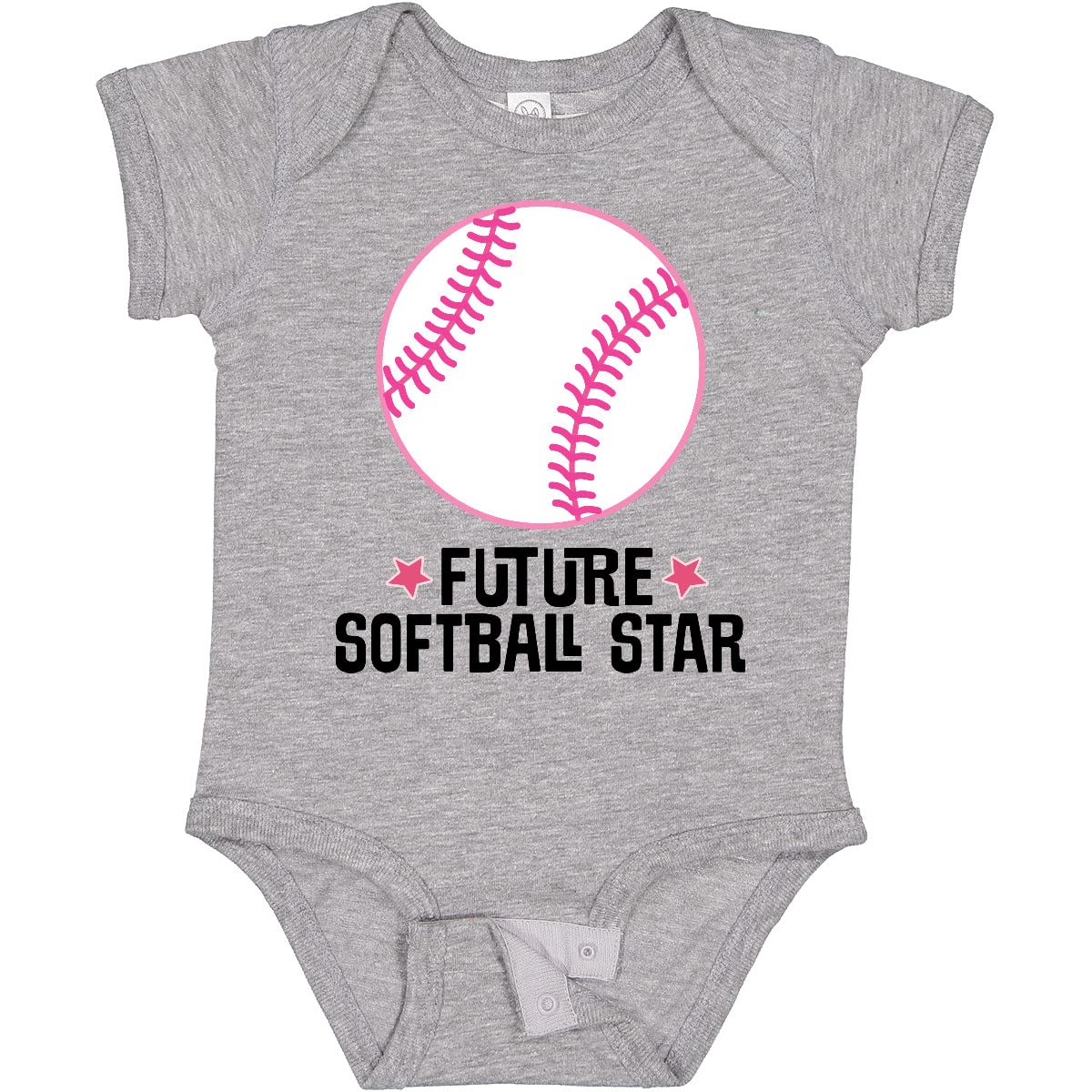 Inktastic Future Softball Star Baby Bodysuit - Cute Sports Onesie for Toddlers & Infants - Perfect for Games, Practice & Team Spirit
