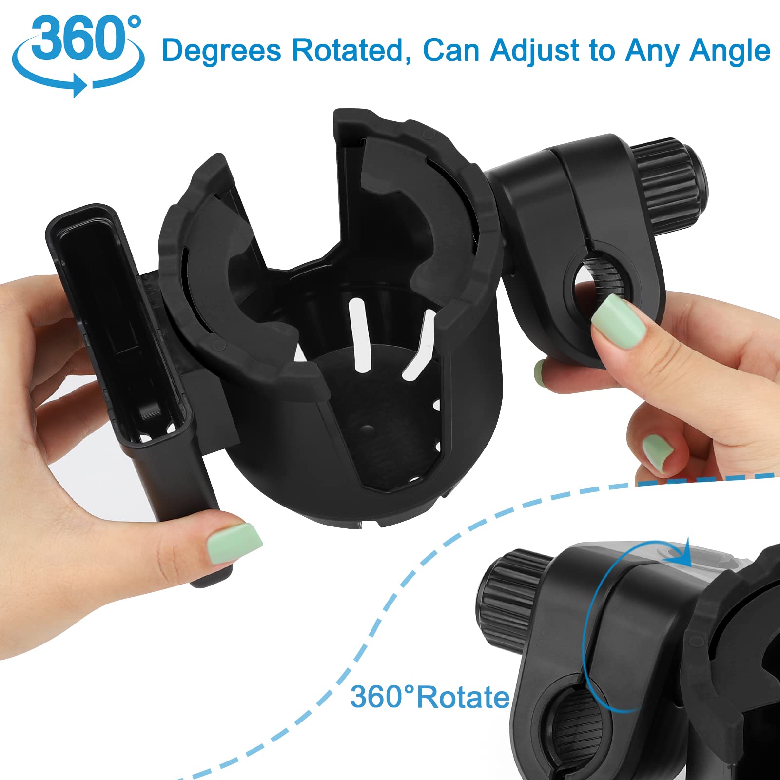 **Accmor Universal 2-in-1 Cup & Phone Holder for Strollers, Bikes, Wheelchairs, Walkers, Scooters - Compatible with Uppababy, Nuna, Doona | Perfect for Outdoor Activities, Travel, and Daily Commute**