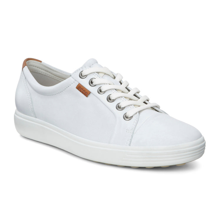 ECCO Women's Soft 7 Sneakers in White | Comfortable Walking Shoes for Women | Perfect for Work, Travel & Everyday Wear