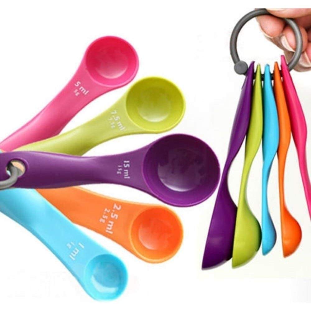 DHYANI 5-Piece Mini Measuring Spoon Set for Cooking & Baking - Colorful Measuring Spoons for Precise Ingredients | Perfect for Baking, Cooking, Coffee & Tea