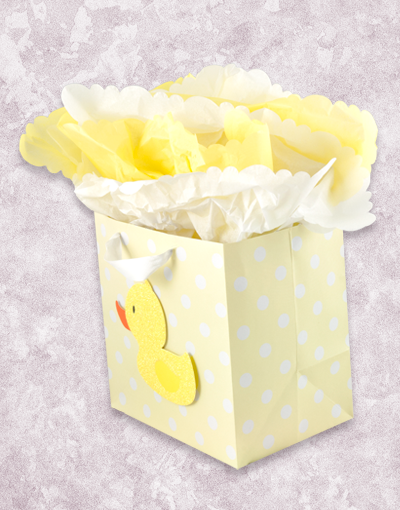 Premium Baby Duckling Gift Bags - Medium Square Size for Baby Showers, Birthday Parties & Special Occasions | Adorable Duck-Themed Party Favors