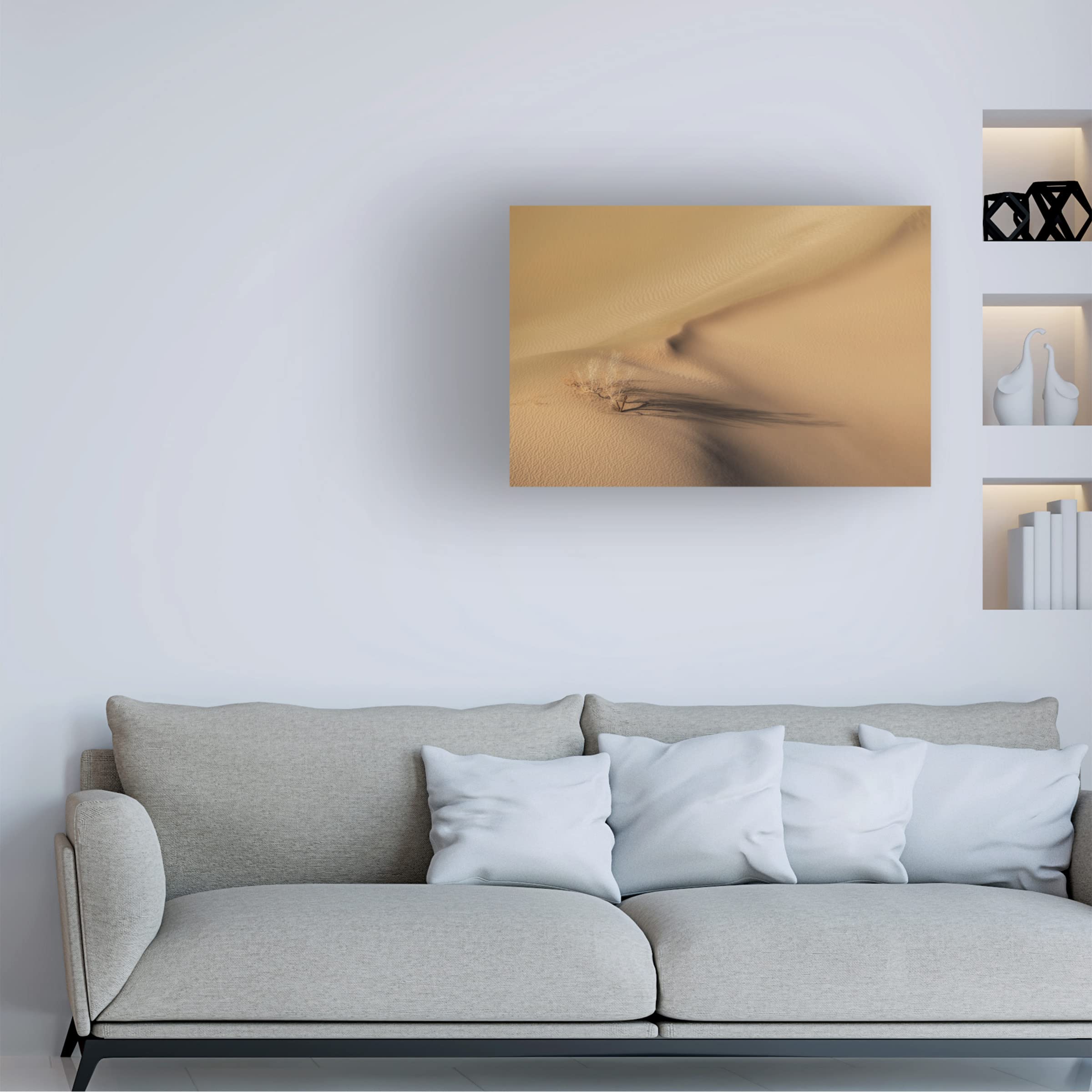 Trademark Fine Art 'Life In The Desert' Canvas Wall Art Print by Mohammad Shefaa - Desert Landscape Painting for Living Room, Bedroom & Office Decor
