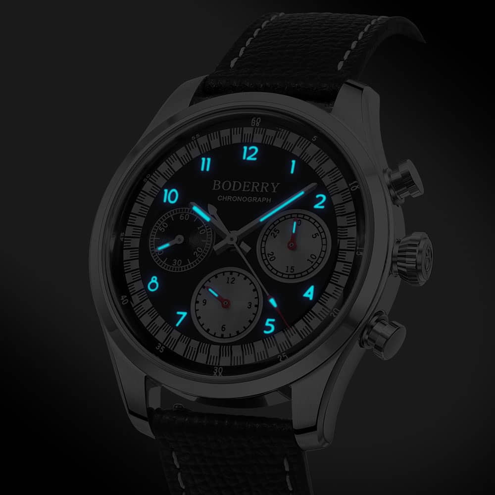 Men's ASYMMETRY Mechanical Chronograph Watch with Domed Sapphire Crystal - Ice Blue Dial | Luxury Dress & Casual Timepiece for Business, Formal Events & Everyday Wear