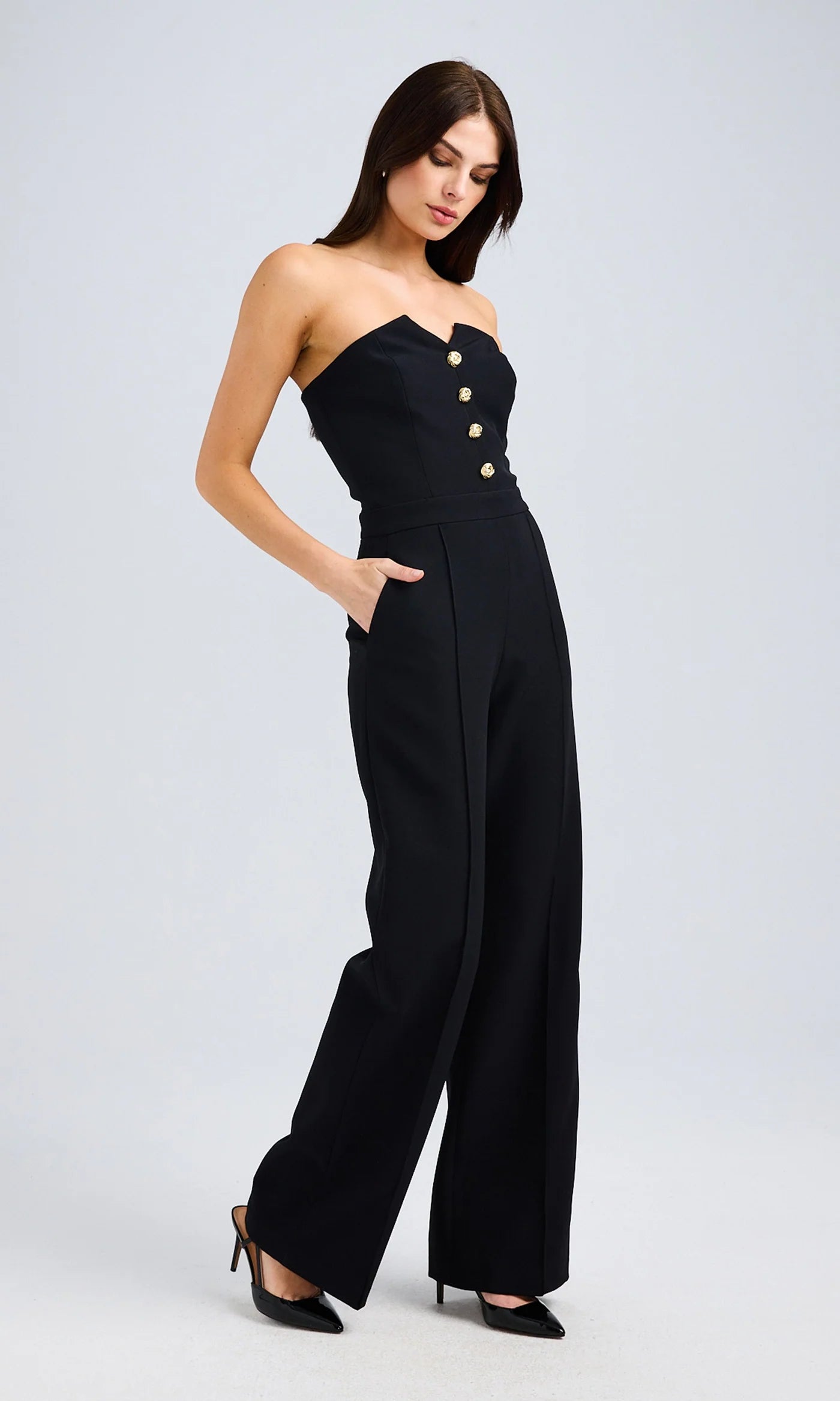 Camilo Crepe Button Jumpsuit for Women - Elegant Black Romper with Front Buttons | Perfect for Summer Outfits, Beach Vacations & Casual Date Nights