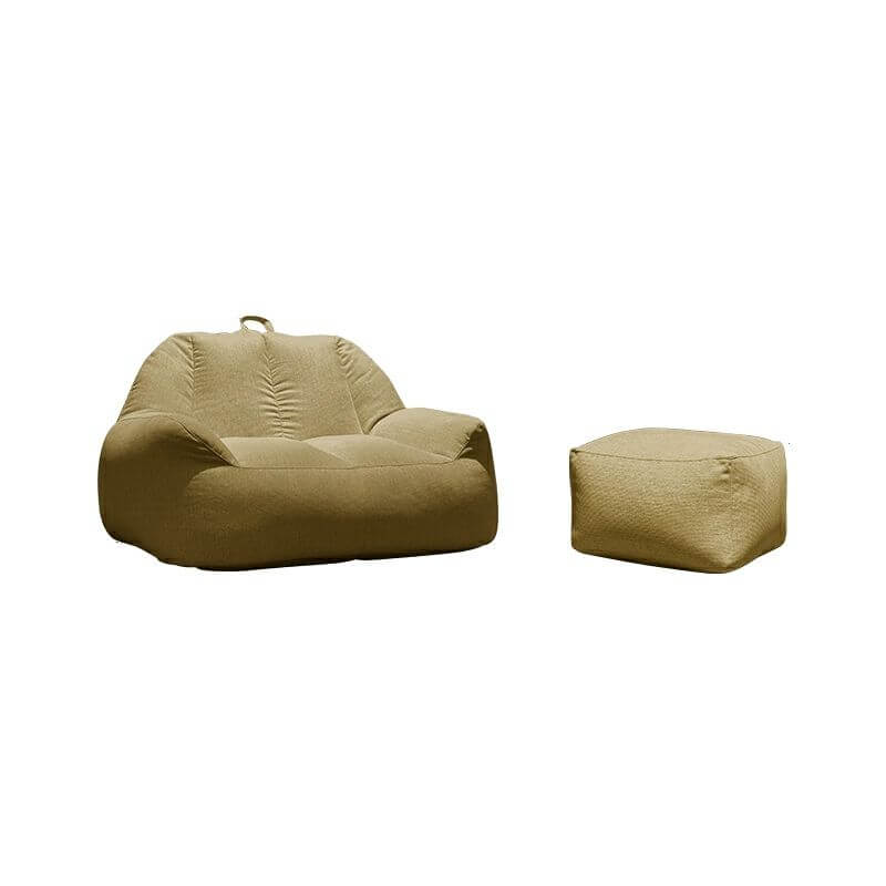 Premium Large Solid Color Cotton Blend Bean Bag Chair - Pre-Filled with Polypropylene Beans for 2 People - Perfect for Living Room, Game Room & Dorm Relaxation