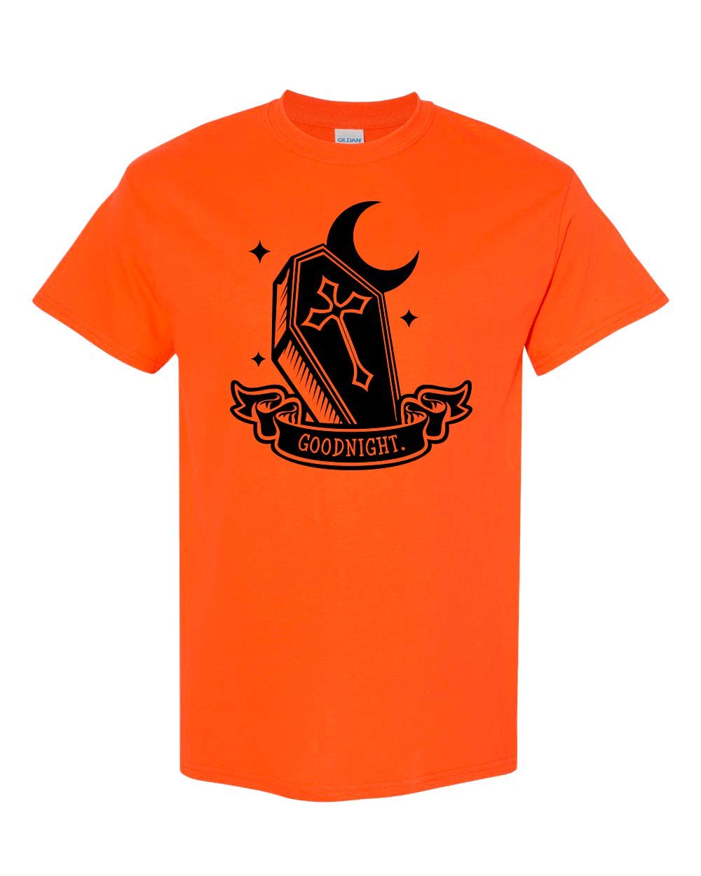 CreateMyTee | Funny Goodnight Coffin T-Shirt for Men & Women | Halloween Graphic Tee for Parties, Costumes & Casual Wear