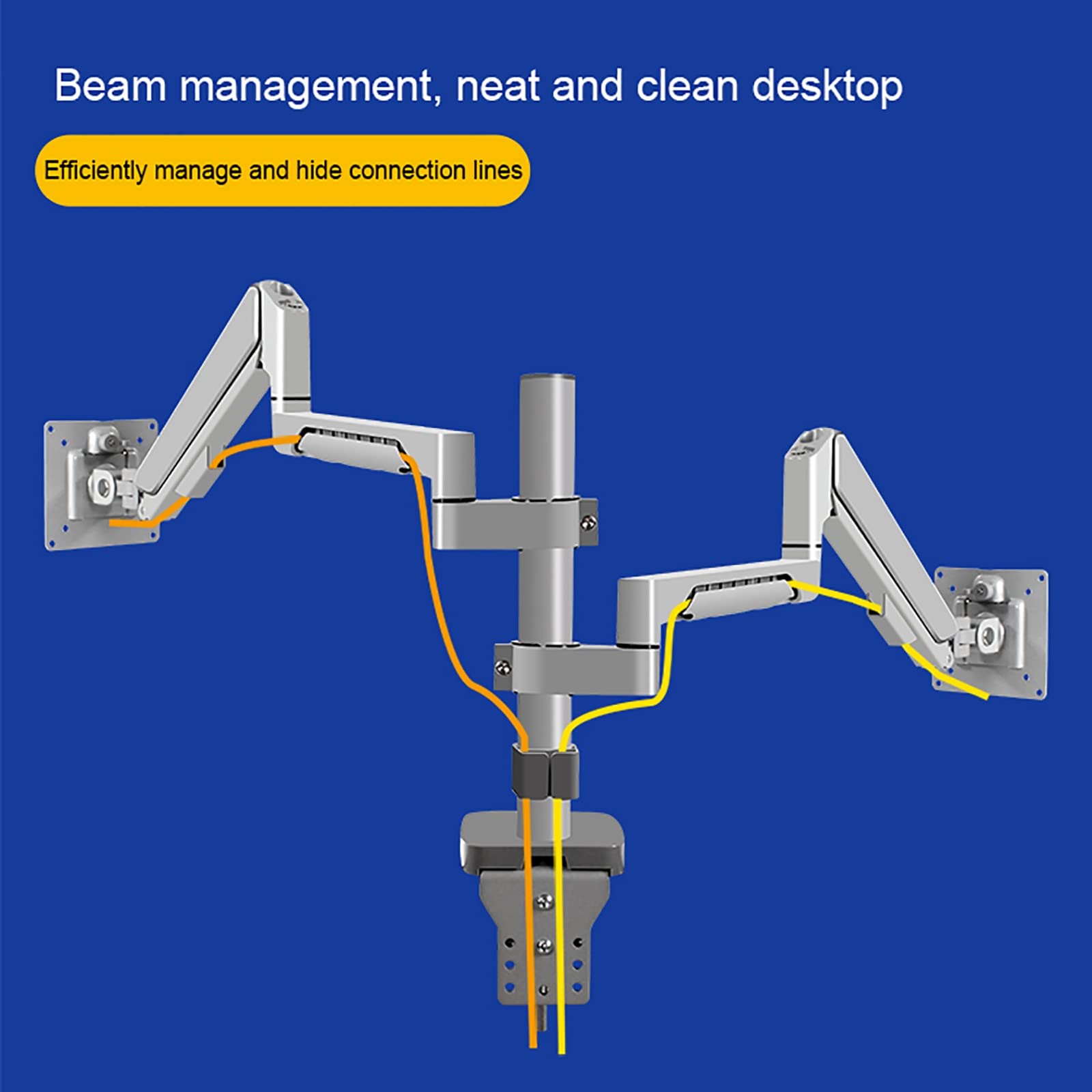 Universal TV Stand & Dual Monitor Mount - Ergonomic Gas Spring Articulating Arm for 14-32 Inch LED Computer Monitors with Clamp/Perforated Mounting Base - Perfect for Home Office, Gaming Setup & Workspace Organization
