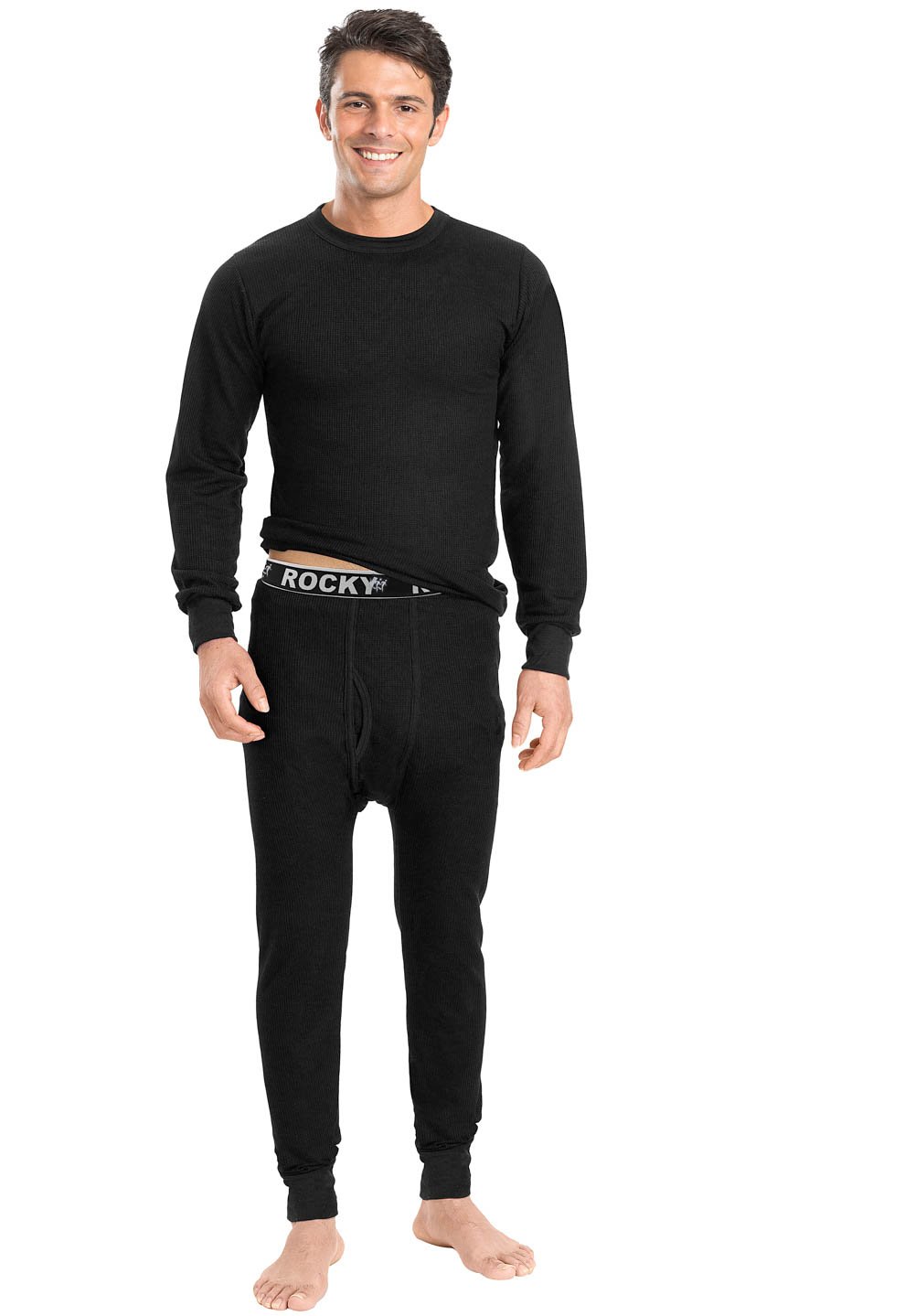 Rocky Men's Thermal Underwear Set - Waffle Knit Base Layer Long Johns for Cold Weather - Winter Workout, Skiing & Outdoor Activities