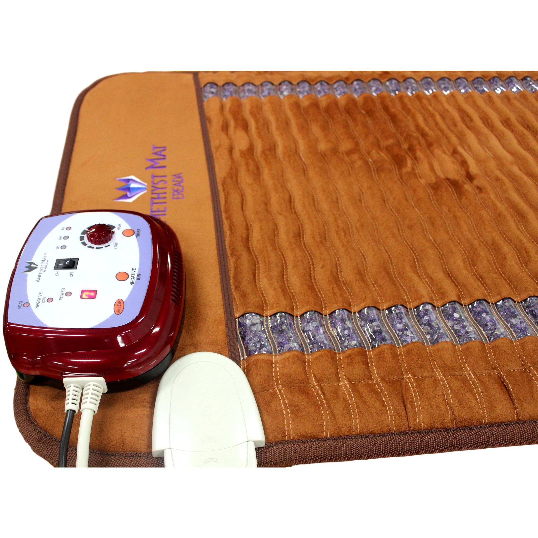 Ereada FIR Amethyst Mat - Professional Size 73L x 29W (186 x 72 cm) - Brown Far Infrared Therapy Mat for Pain Relief & Relaxation - Perfect for Home Spa, Yoga, and Wellness Recovery