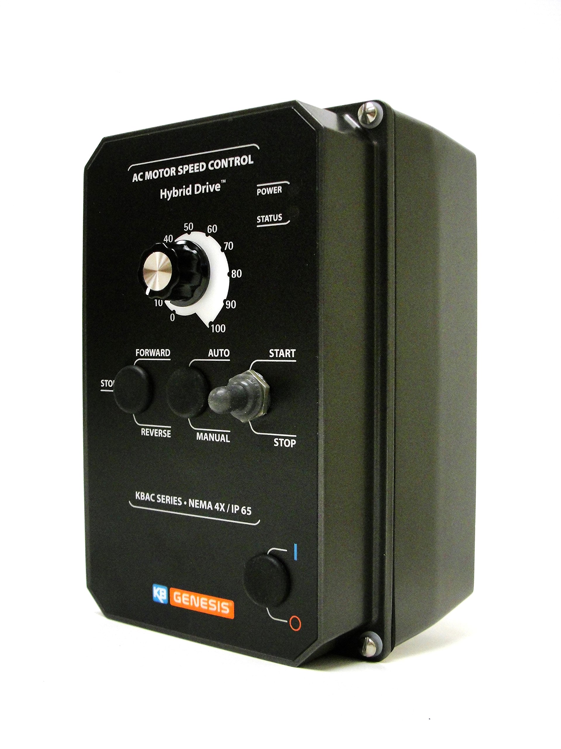 KB ELECTRONICS 9987 KBAC-24D Variable Frequency Drive - Single Phase Inverter 115/230VAC, 14.4/8.1A, 50/60Hz, 0-208/230VAC Output, 1HP (0.75KW) NEMA-4X Gray Enclosure - Perfect for HVAC, Pump & Industrial Motor Control Applications