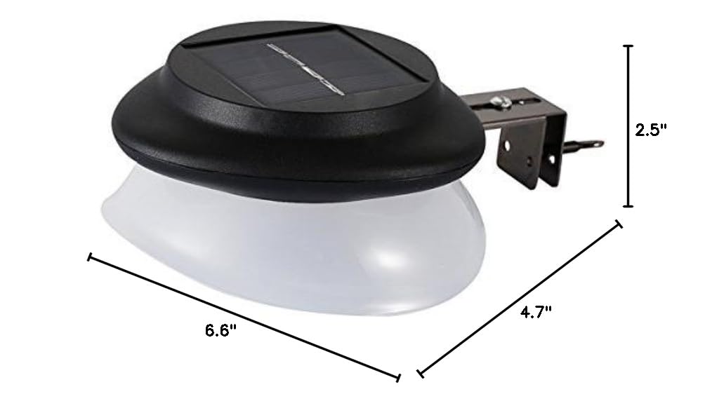 9 LED Solar Gutter Lights Outdoor - Super Bright Waterproof Wireless Security Lights for Garden, Wall, Yard, Deck - Perfect for Pathway, Patio & Landscape Lighting