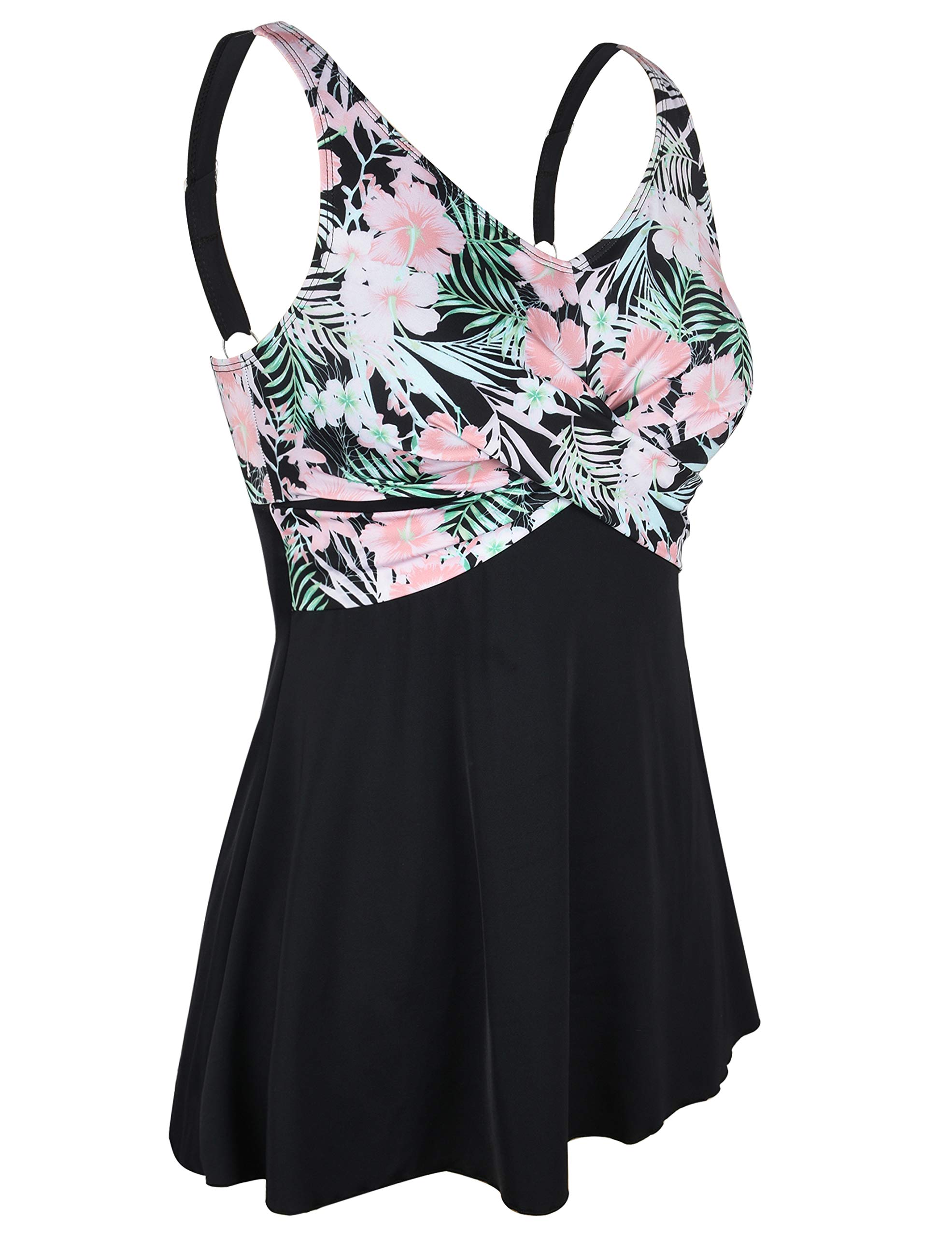 **Septangle One Piece Swim Dress for Women - Plus Size V Neck Tummy Control Swimwear | Flattering Bathing Suits for Beach, Pool & Vacation**