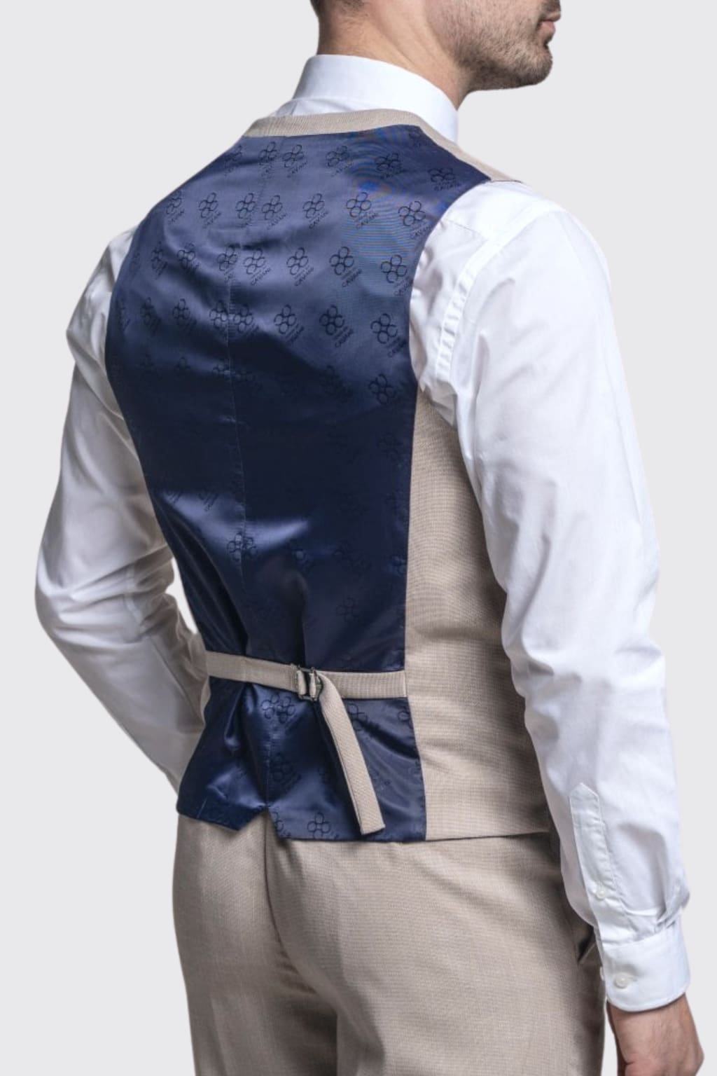 Cavani Miami Men's Beige Waistcoat Vest | Slim Fit Formal Waistcoat for Weddings & Business | Premium Cotton Blend