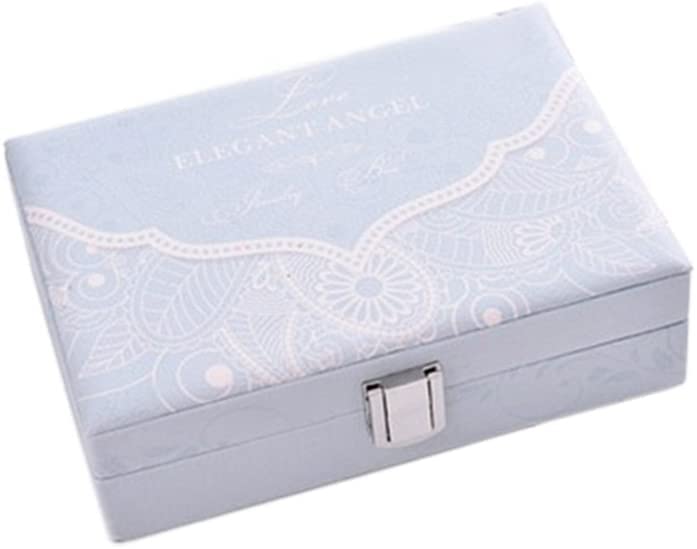 PU Leather Jewelry Box with Mirror & Lock - Travel Organizer for Rings, Necklaces & Earrings - Perfect for Travel & Gifting