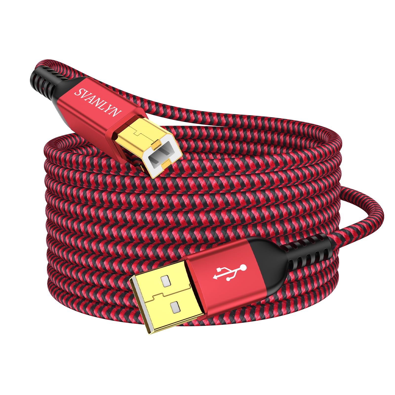 20 FT USB 2.0 Printer Cable A to B Cord - Compatible with HP, Epson, Brother, Dell, Lexmark Printers - High Speed Data Transfer for Home & Office Printing Needs