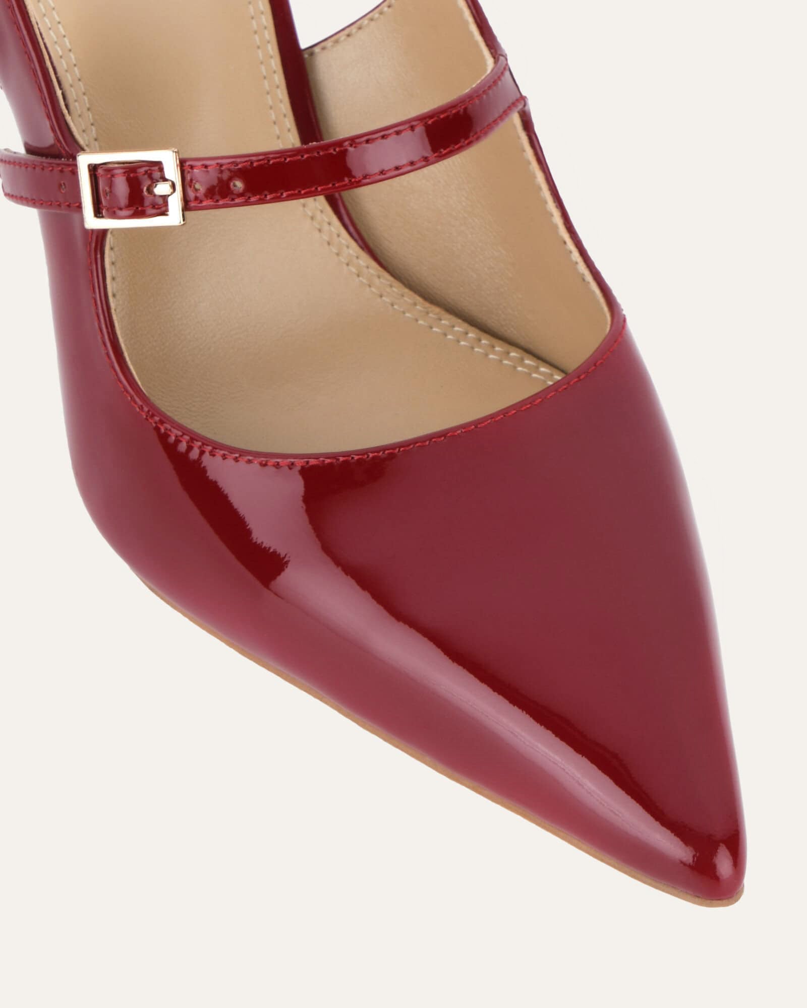 ARCHER Women's High Heels - Shiny Ruby Red Patent Leather Pumps for Party, Wedding & Evening Events