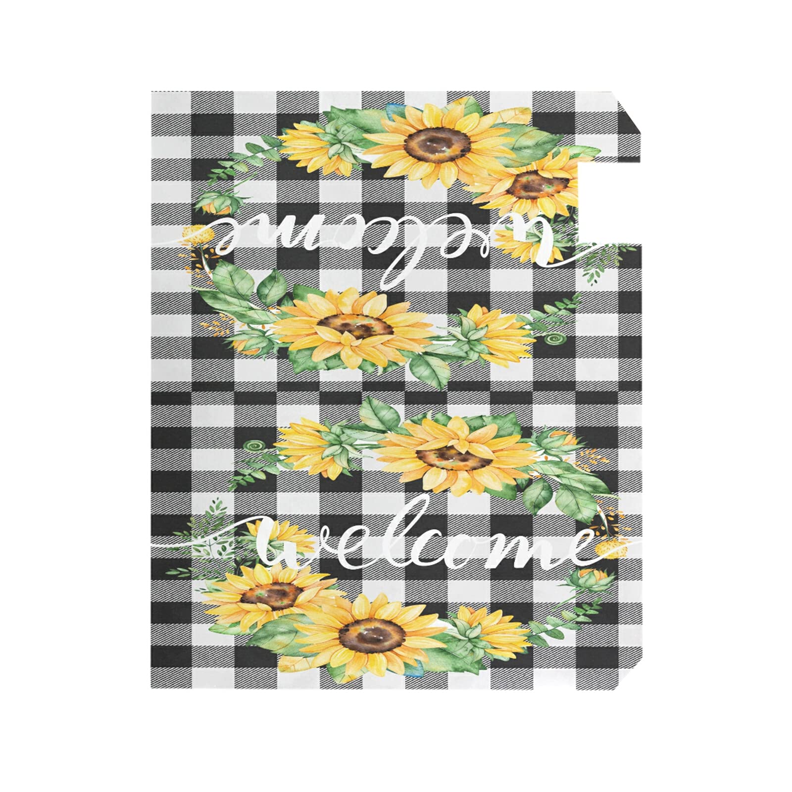 Sunflower Plaid Welcome Magnetic Mailbox Cover - Outdoor Post Box Decoration for Garden, Yard & Front Porch | Seasonal Home Decor & Holiday Mailbox Wrap